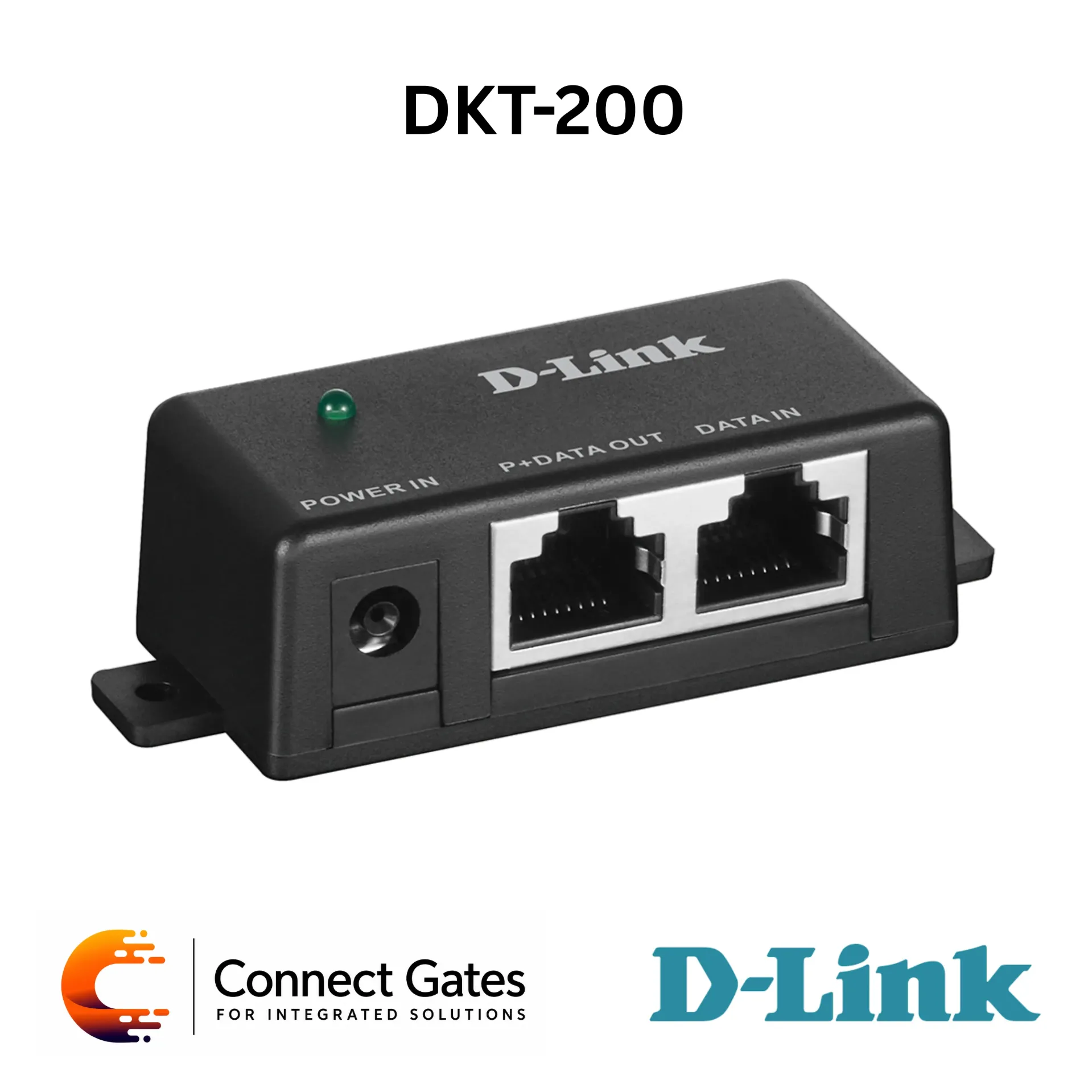 [DKT-200] D-Link DKT-200 – Gigabit PoE Injector Kit with 48V Power Adapter, RJ45 10/100/1000Mbps, 24W Output & Plug-and-Play Installation