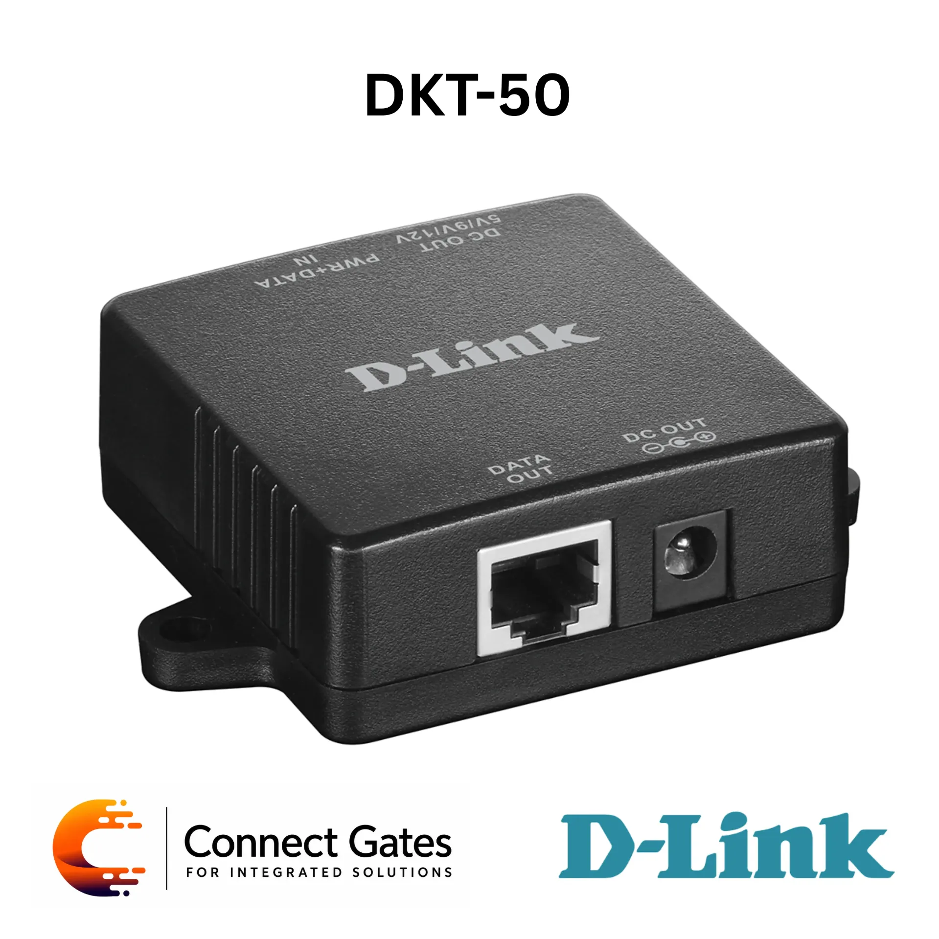 [DKT-50] D-Link DKT-50 – Gigabit PoE Splitter with 10/100/1000Mbps RJ45, 5V / 9V / 12V Output, 802.3af PoE & Plug-and-Play Installation