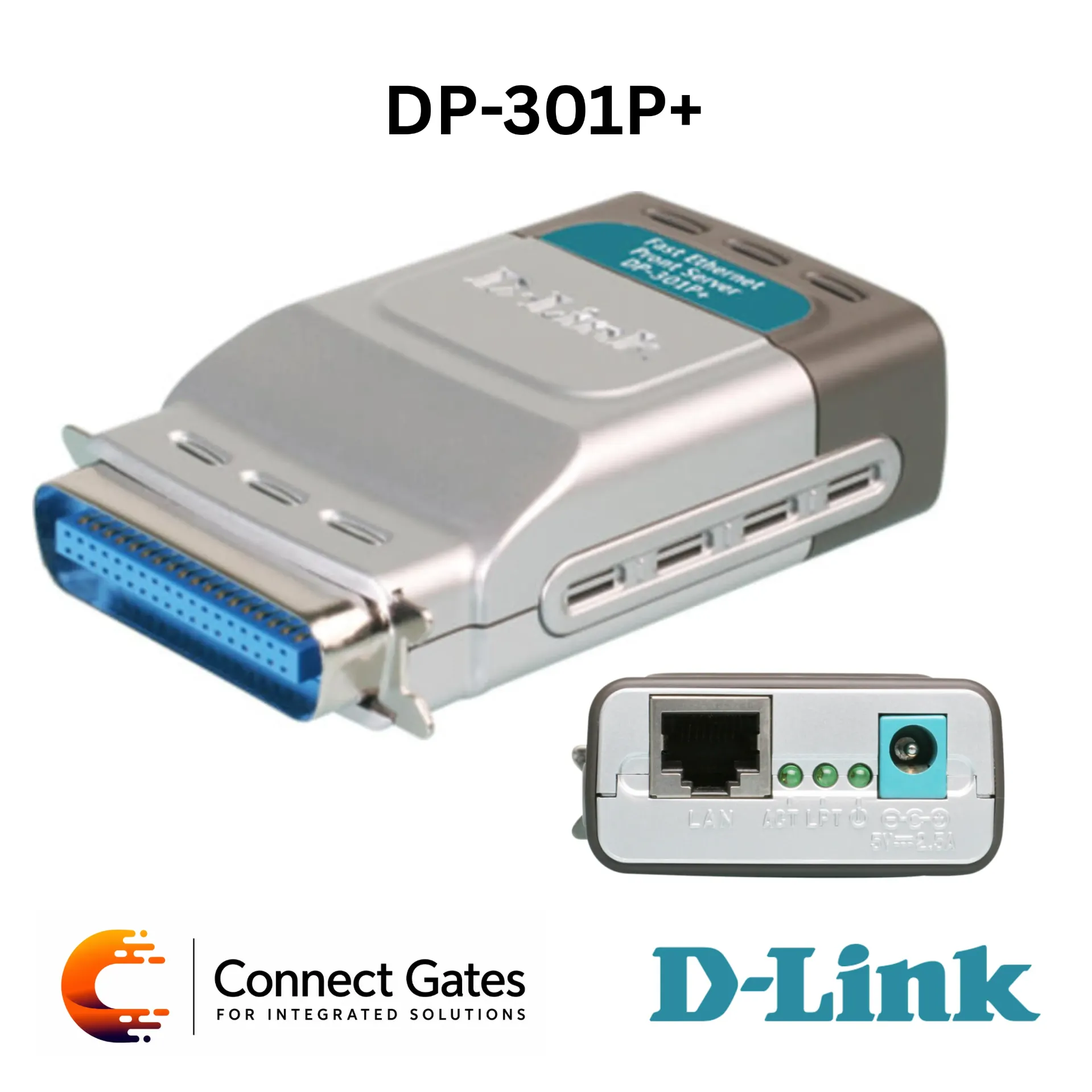 [DP-301P+] D-Link DP-301P+ – Multiprotocol Ethernet / Fast Ethernet Print Server with Parallel Printer Port, RJ45 10/100Mbps, TCP/IP, IPX/SPX, NetBEUI & AppleTalk Support