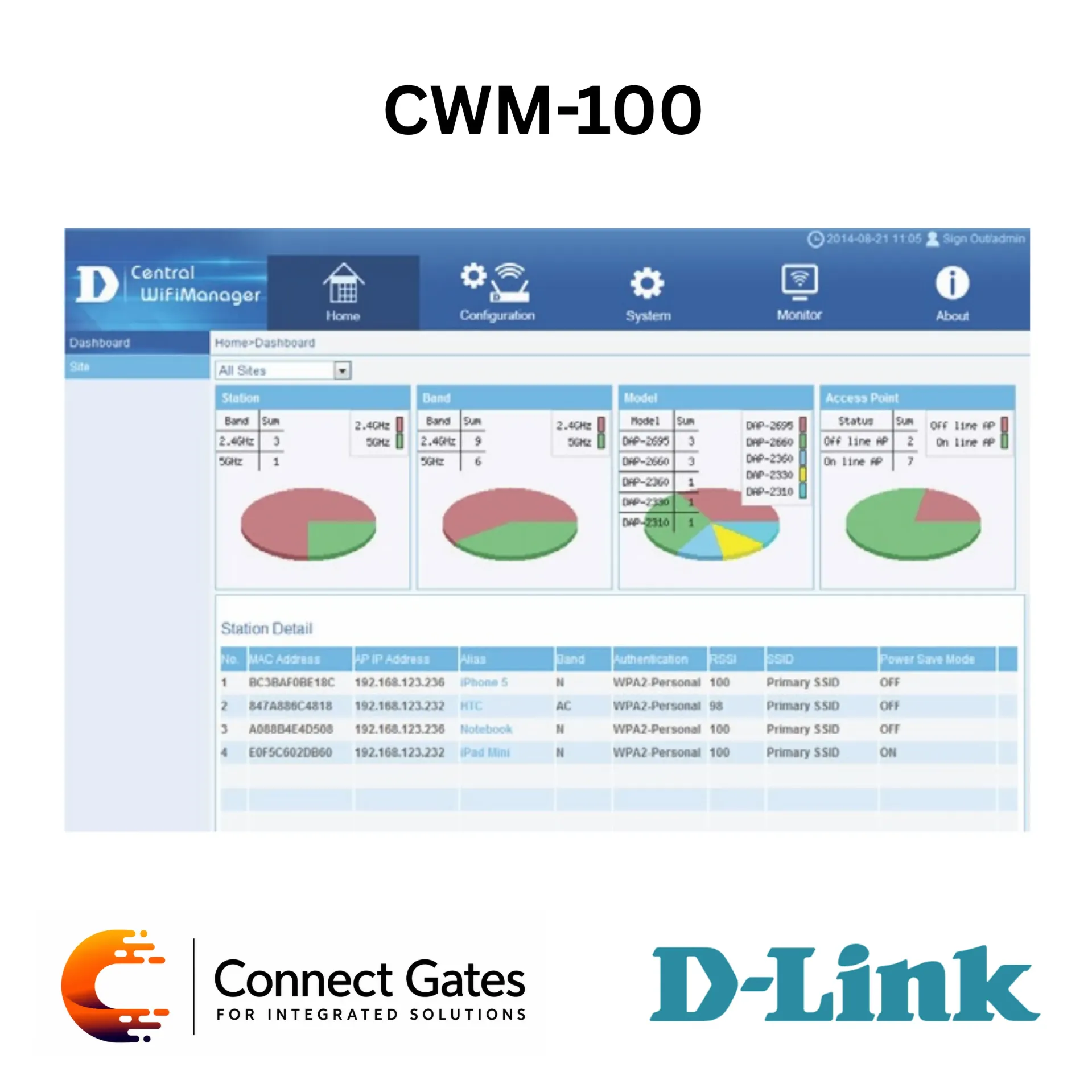 [CWM-100] D-Link CWM-100 – Central WiFiManager Software Controller with 1000 AP Management, Captive Portal, Multi-Site Control, RF Optimization & Web-Based Management