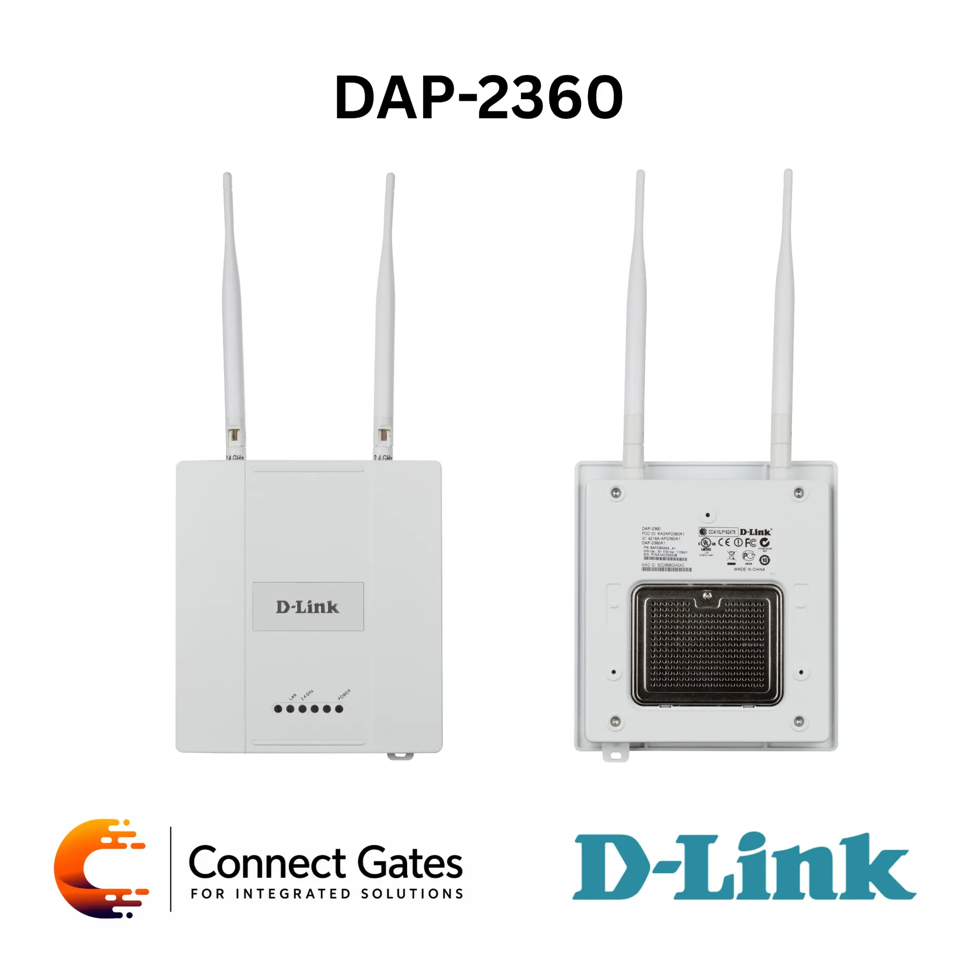 [DAP-2360] D-Link DAP-2360 – AirPremier N PoE Access Point with Plenum-Rated Chassis, 300Mbps 2.4GHz Wi-Fi, 802.3af PoE, WDS & Business-Class Security