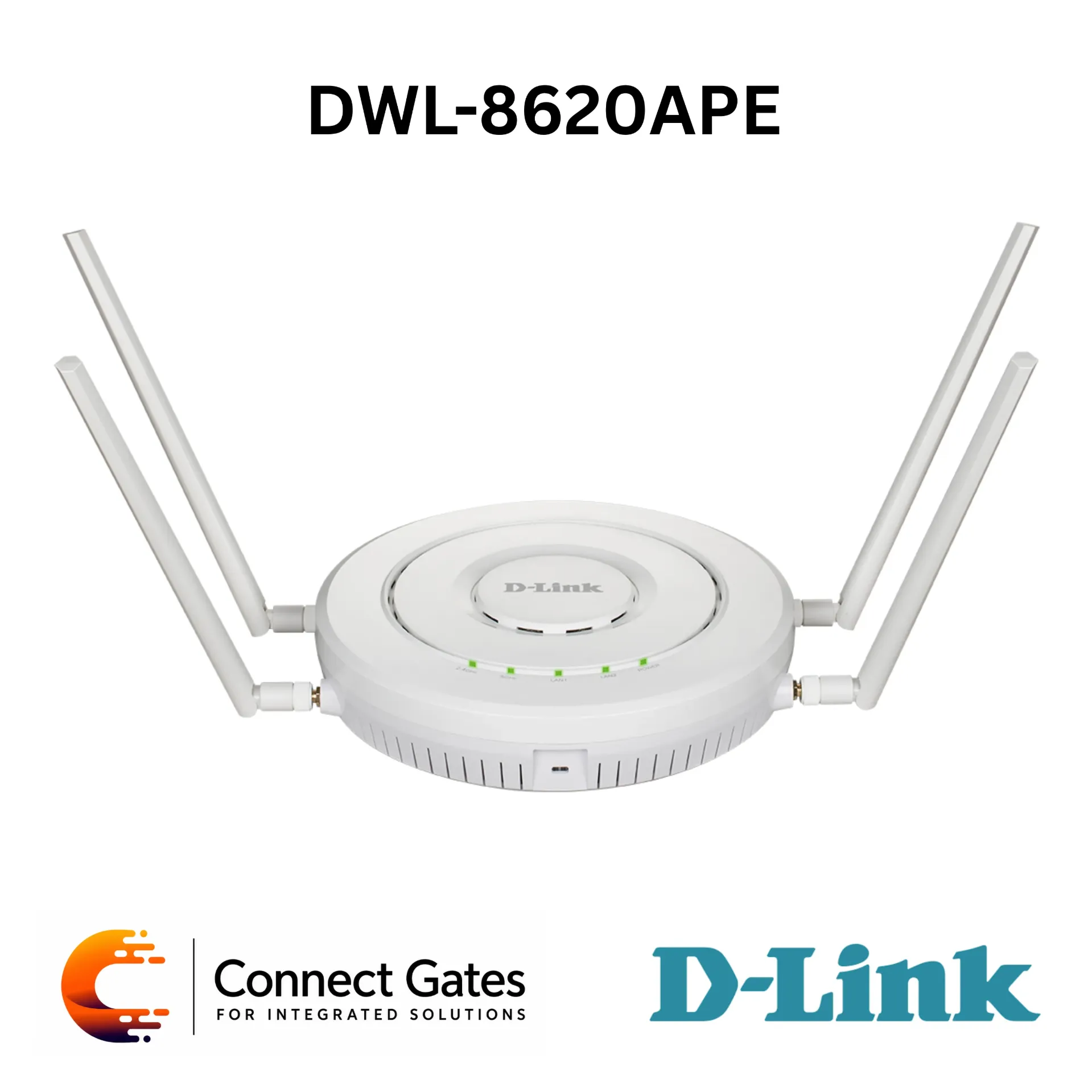 D-Link DWL-8620APE – Dual-Band 802.11n/ac Wave 2 Unified Wireless Access Point with AC2533 Wi-Fi, 4×4 MU-MIMO, External Antennas, Dual Gigabit LAN, Link Aggregation & 802.3at PoE