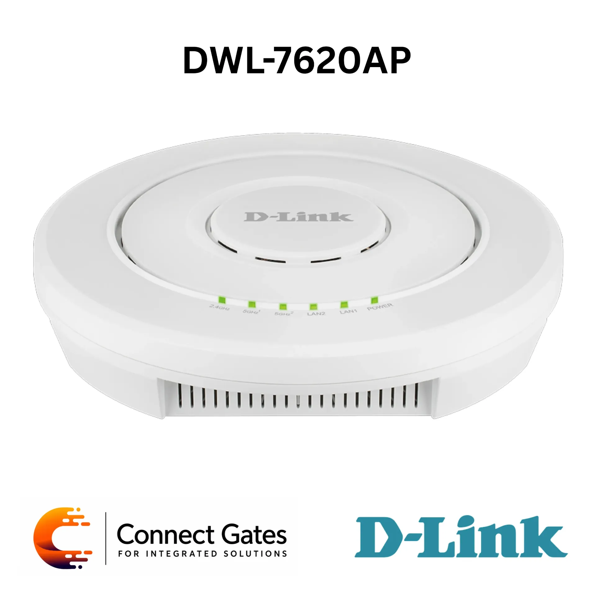 [DWL-7620AP] D-Link DWL-7620AP – Tri-Band 802.11n/ac Wave 2 Unified Wireless Access Point with AC2134 Wi-Fi, 2×2 MU-MIMO, Dual Gigabit LAN, Static Link Aggregation, 32 SSIDs & 802.3at PoE
