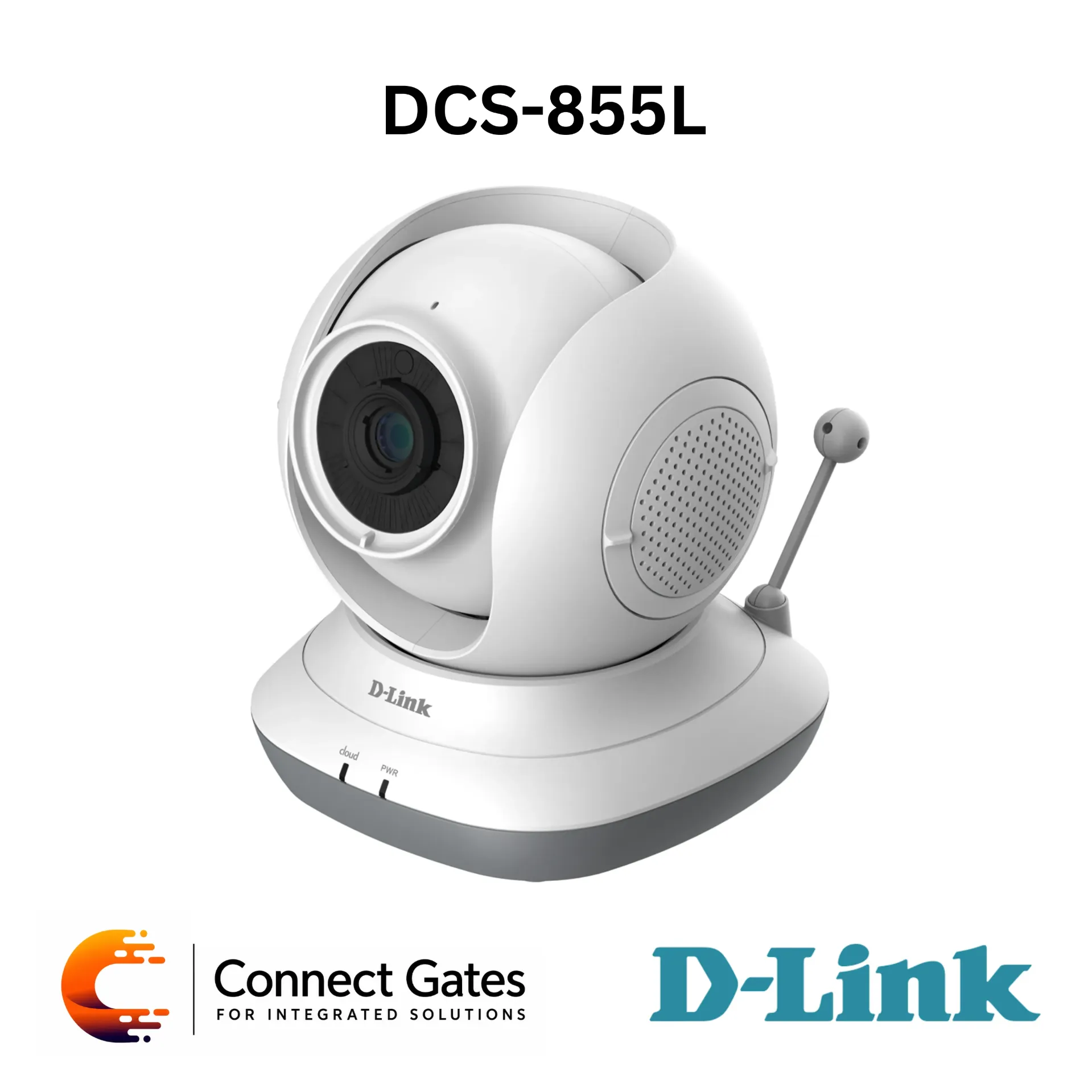 D-Link DCS-855L – Pan/Tilt Baby Camera with 720p HD Video, Night Vision, Temperature Monitoring, Two-Way Audio, Lullabies & microSD Recording