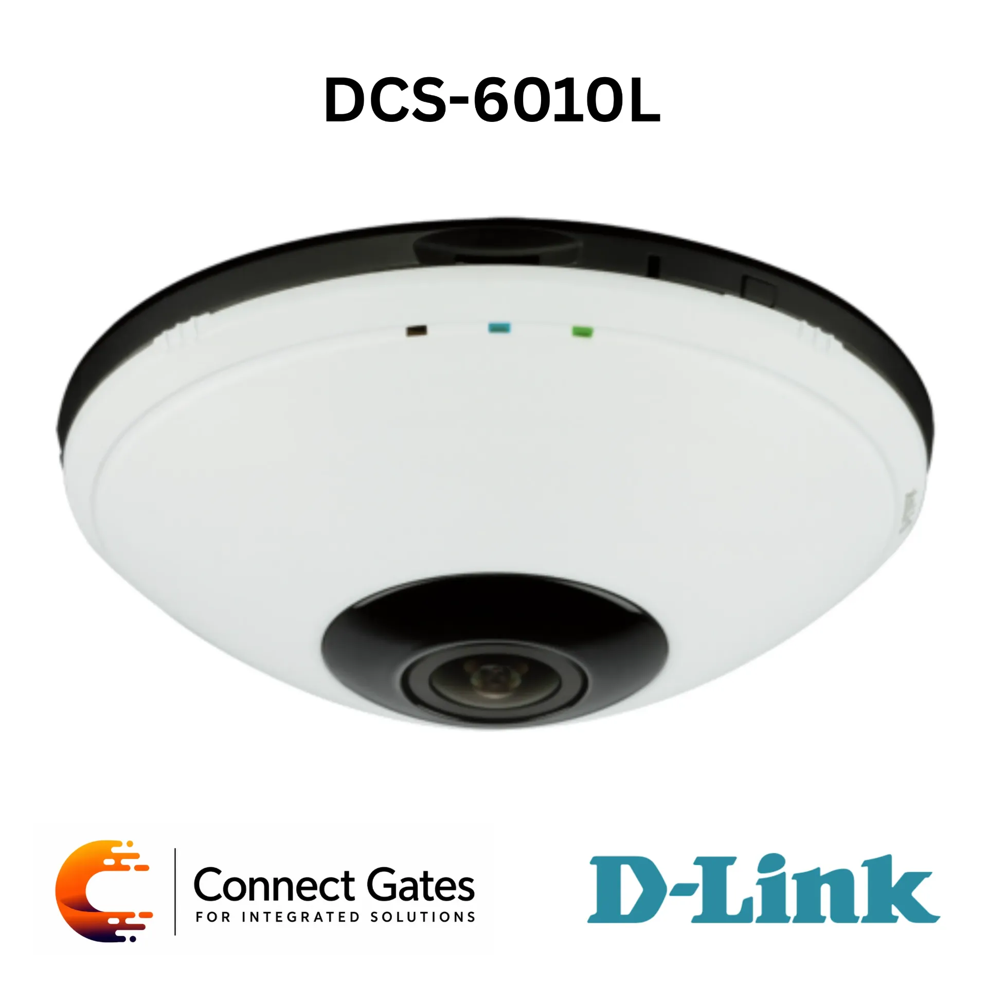 D-Link DCS-6010L – Wireless N 360° Home Network Camera with 2MP Fisheye Lens, 1600 × 1200 Video, Two-Way Audio, microSD & mydlink