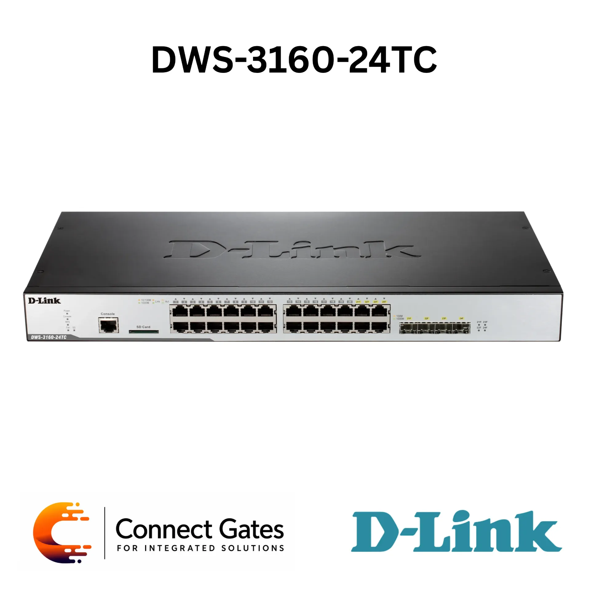 D-Link DWS-3160-24TC – L2+ Unified Wired/Wireless Gigabit Switch with 20 Gigabit Ports, 4 Combo SFP Ports, AP Controller Management, VLAN Routing, RIP, WIDS & Up to 48 Managed APs