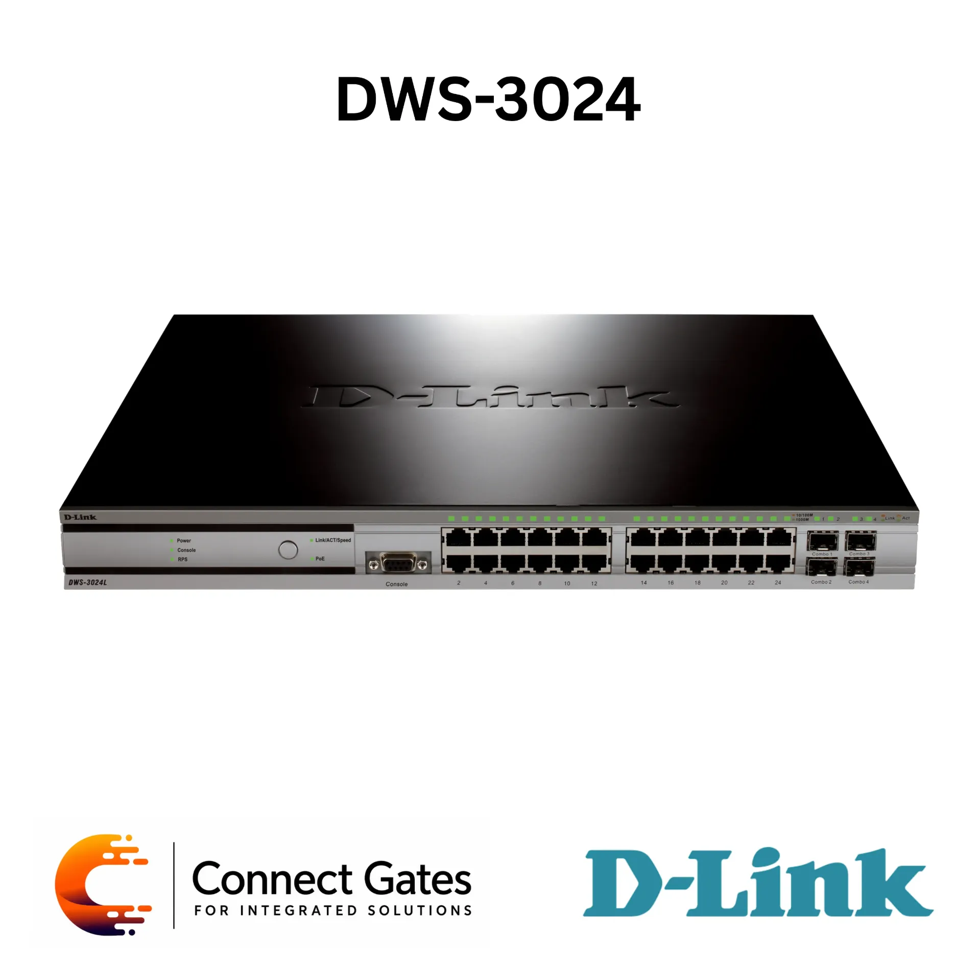 D-Link DWS-3024 – L2+ Unified Wired/Wireless Gigabit PoE Switch with 24 Gigabit PoE Ports, 4 Combo SFP Slots, AP Controller Management, WIDS, Captive Portal & Up to 48 Managed APs