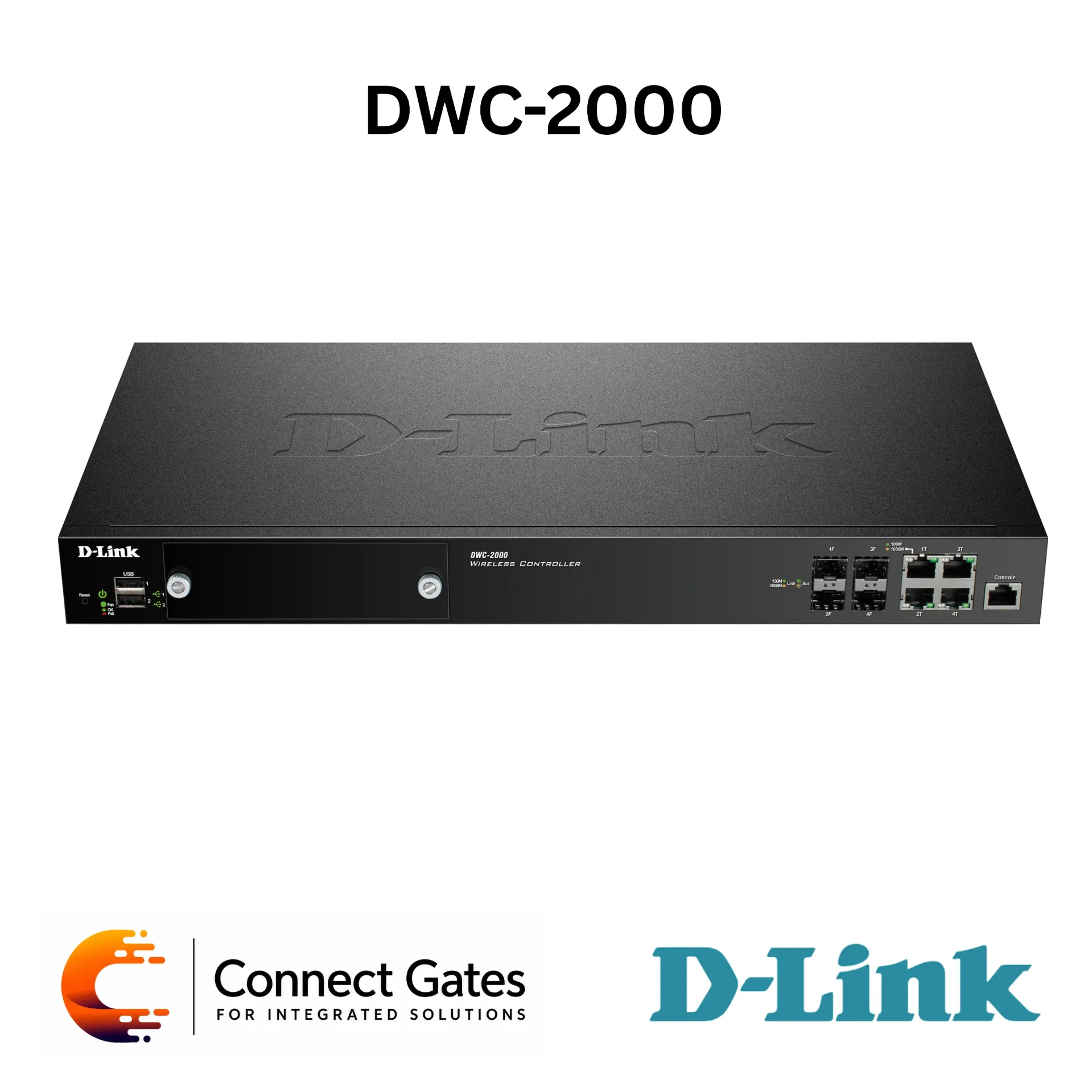 D-Link DWC-2000 – Wireless Controller with Centralized AP Management, 64 Default / 256 Upgraded AP Support, 1,024 AP Cluster Capacity, Captive Portal, WIDS & Guest Management