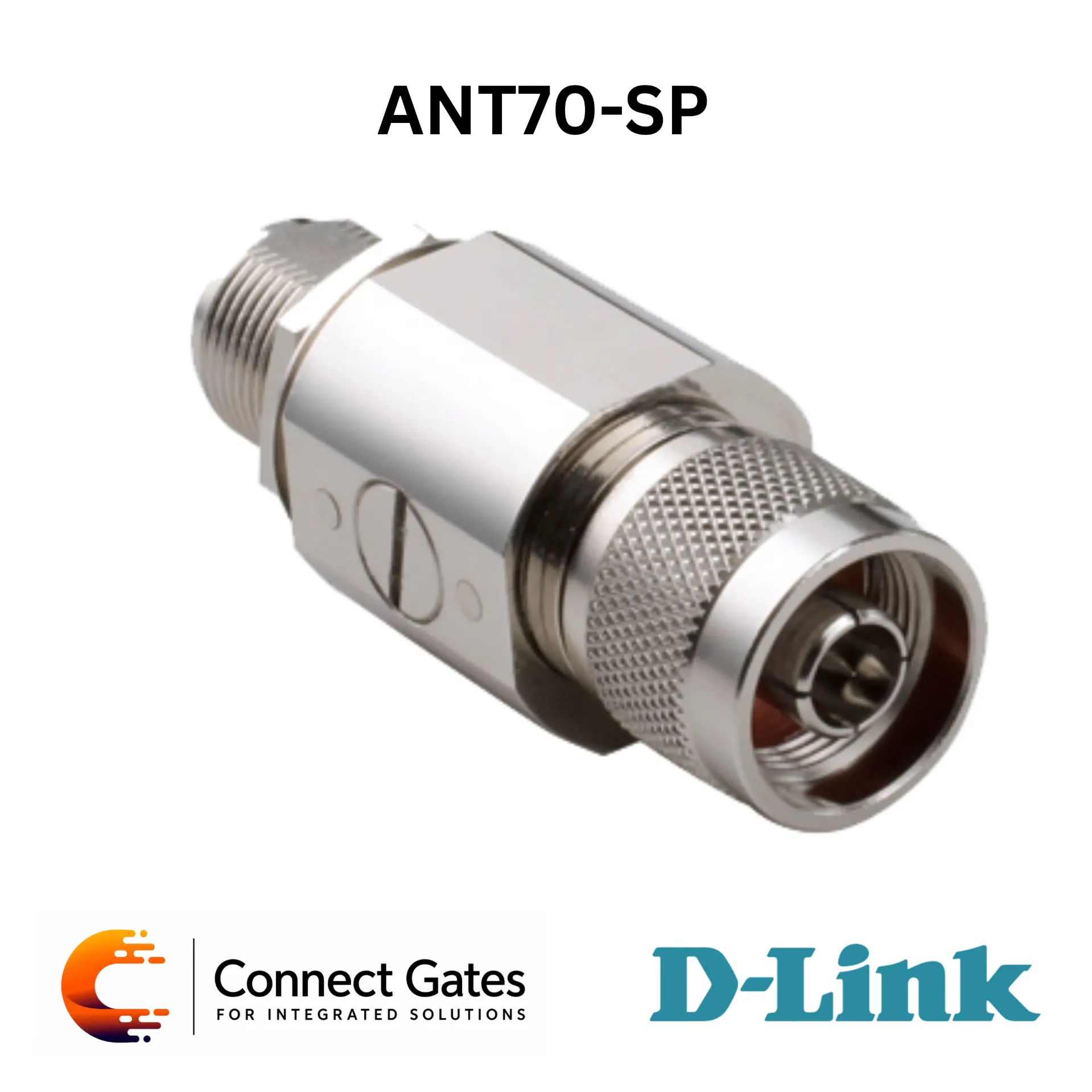 D-Link ANT70-SP – Surge Protector for ANT24 / ANT50 / ANT70 Series with 0–6GHz Frequency Range, 21dBi Gain, 50Ω Impedance & IP67 Waterproof Protection