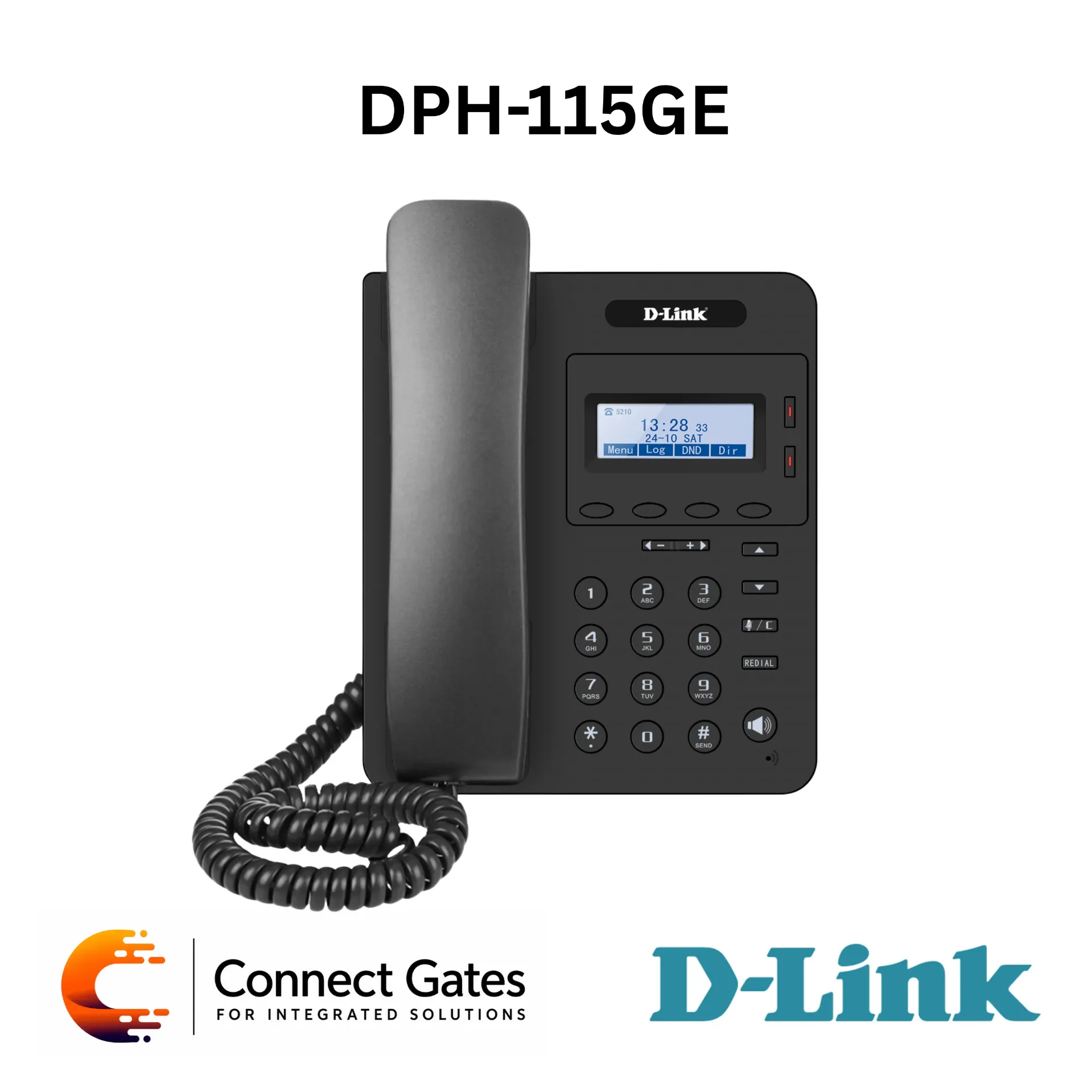 [DPH-115GE] D-Link DPH-115GE – Gigabit SIP IP Phone with 2 SIP Accounts, PoE, LCD Display, Speakerphone & Advanced VoIP Features