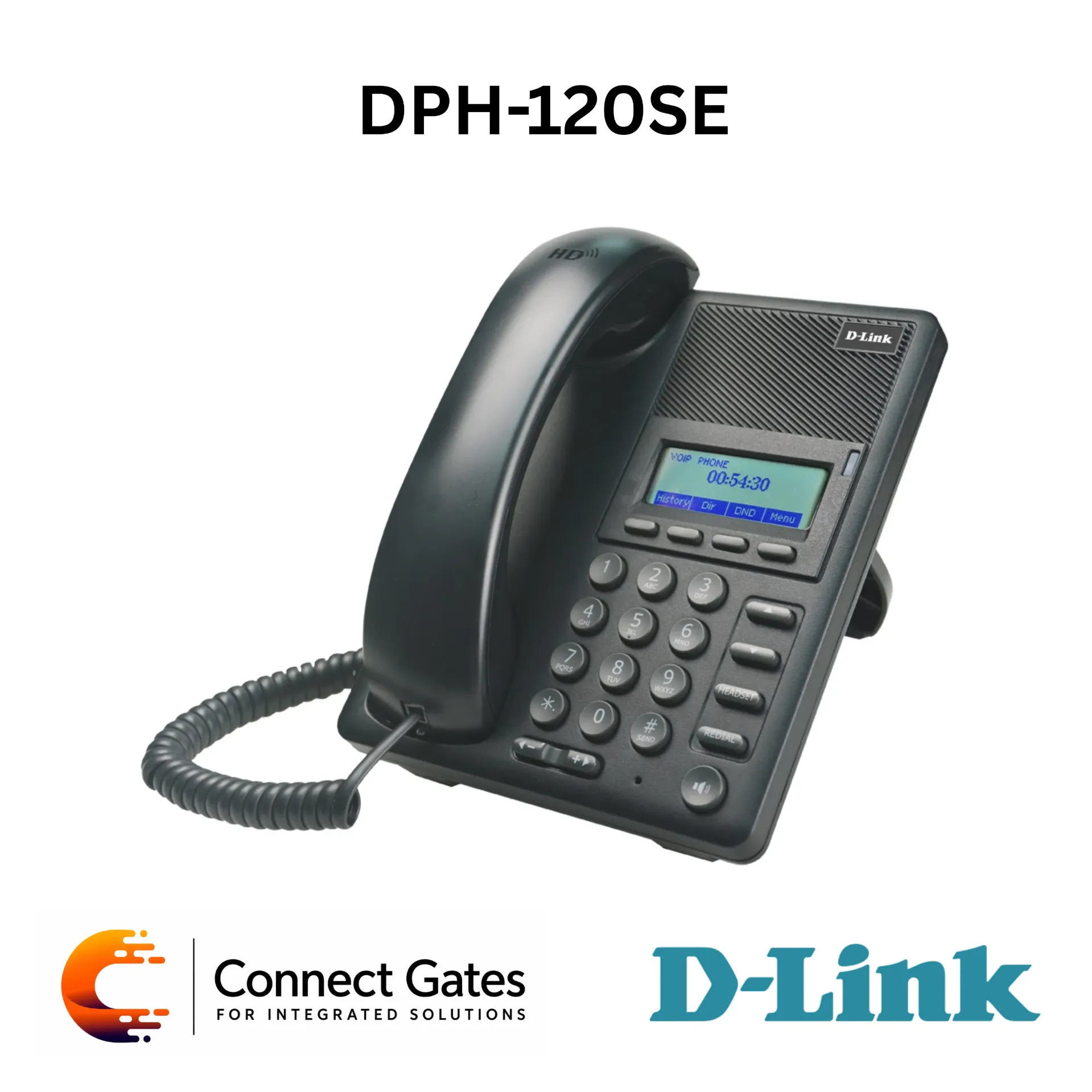 [DPH-120SE] D-Link DPH-120SE – Entry-Level SIP IP Phone with 2 SIP Accounts, PoE, LCD Display, Speakerphone & VoIP Call Features