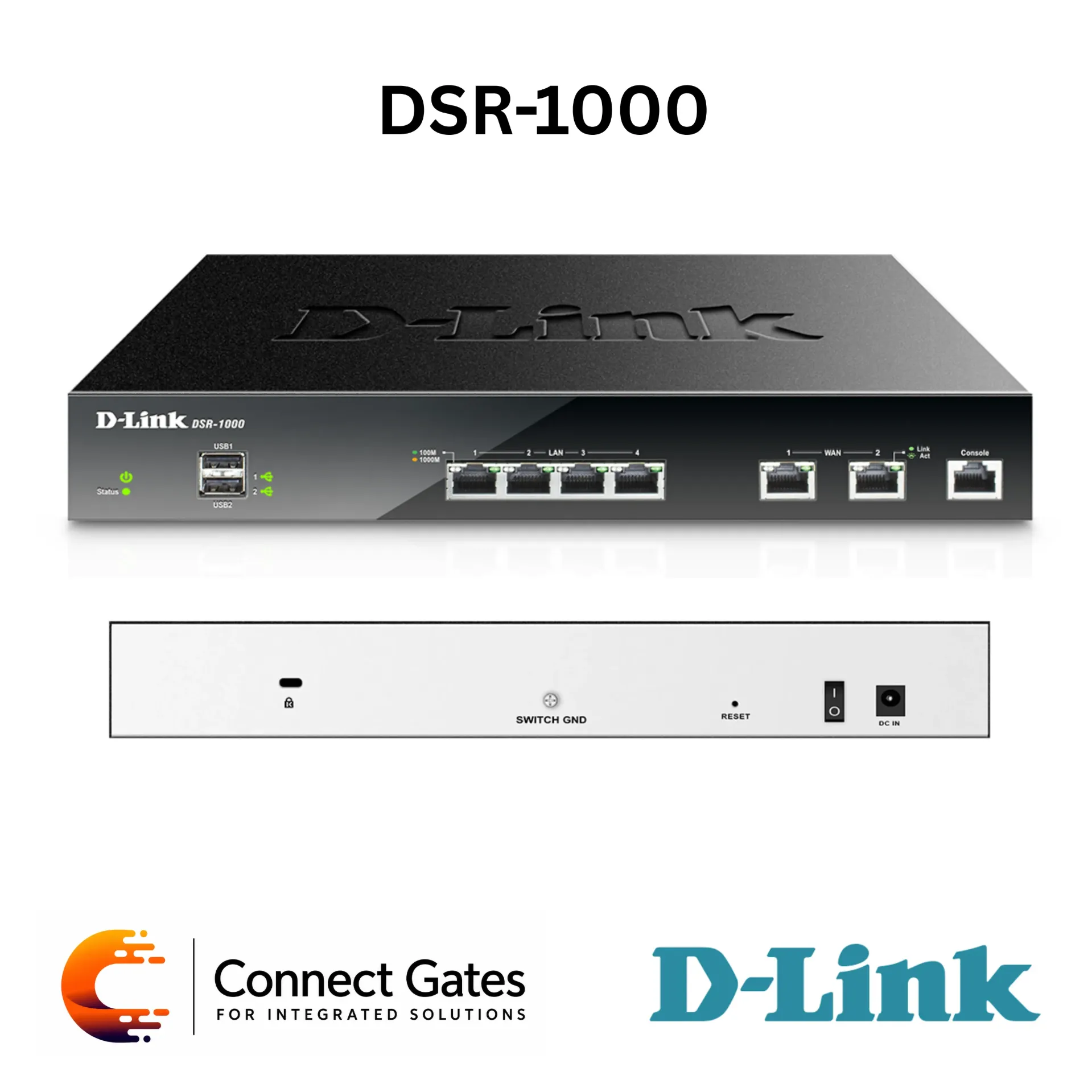 [DSR-1000] D-Link DSR-1000 – Unified Services VPN Router with Dual Gigabit WAN, 4 Gigabit LAN, SSL/IPSec VPN, Firewall, VLAN & 3G/4G Redundancy