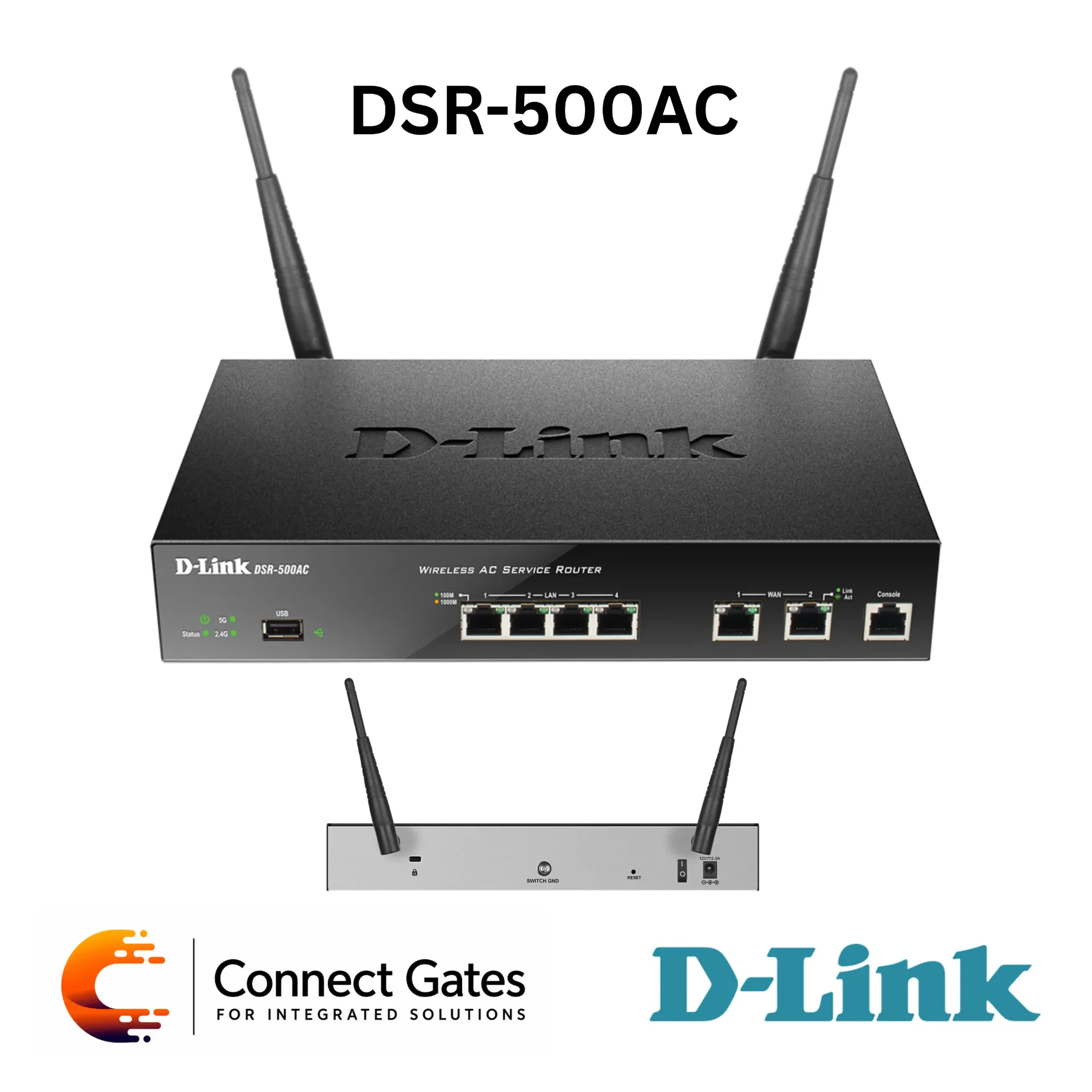 [DSR-500AC] D-Link DSR-500AC – Unified Wireless AC Services Router with Dual Gigabit WAN, VPN, Firewall, Captive Portal & Selectable Dual-Band Wi-Fi