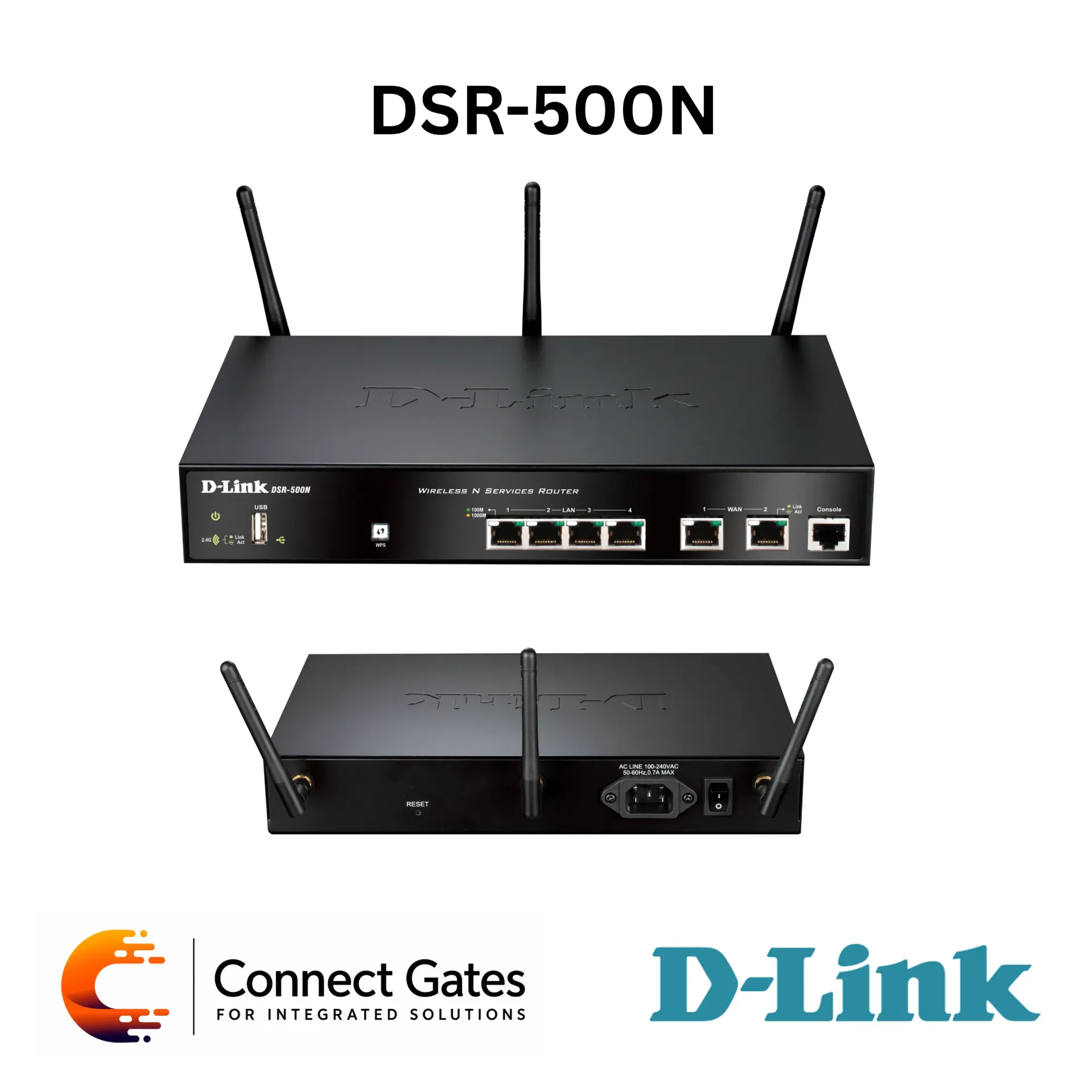 [DSR-500N] D-Link DSR-500N – Wireless N Unified Services Router with Dual Gigabit WAN, 4 Gigabit LAN Ports, 802.11b/g/n Wi-Fi, VPN, Firewall, VLAN, Load Balancing & 3G Backup Support