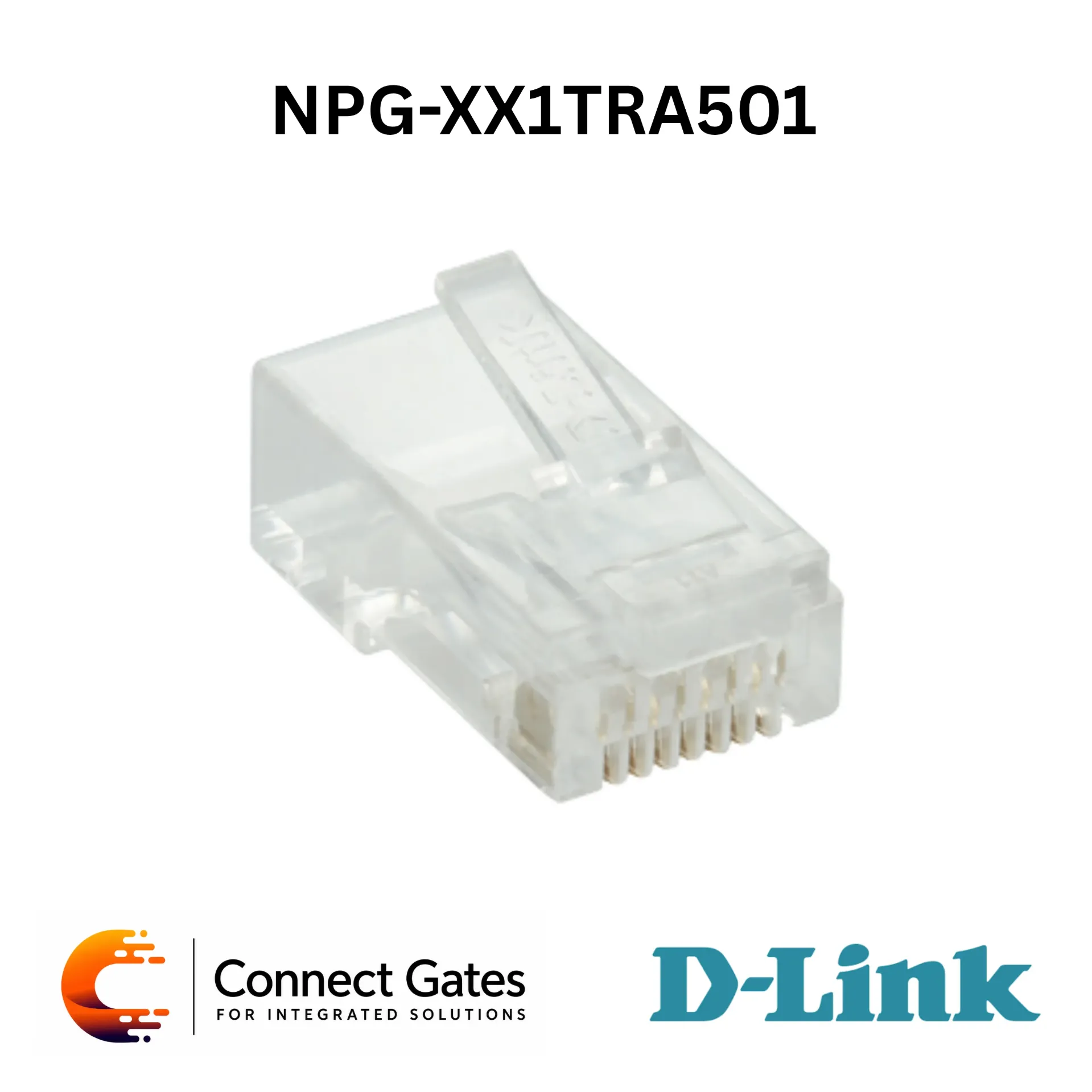 D-Link NPG-XX1TRA501 – RJ45 UTP Modular Plugs for Cat5E / Cat6 Structured Cabling, 100 Units Pack