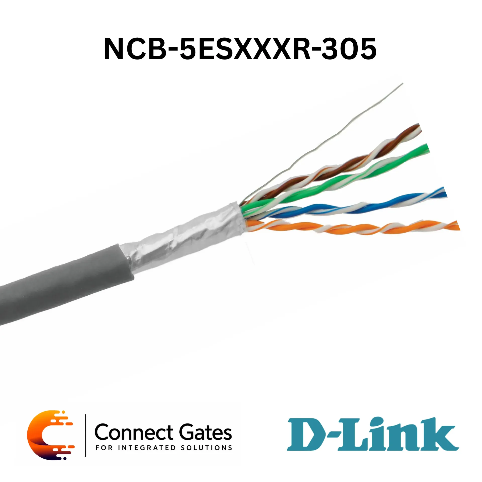 [NCB-5ESXXXR-305] D-Link NCB-5ESXXXR-305 – Cat5E FTP 4-Pair Solid Bare Copper Cable Roll, 305m