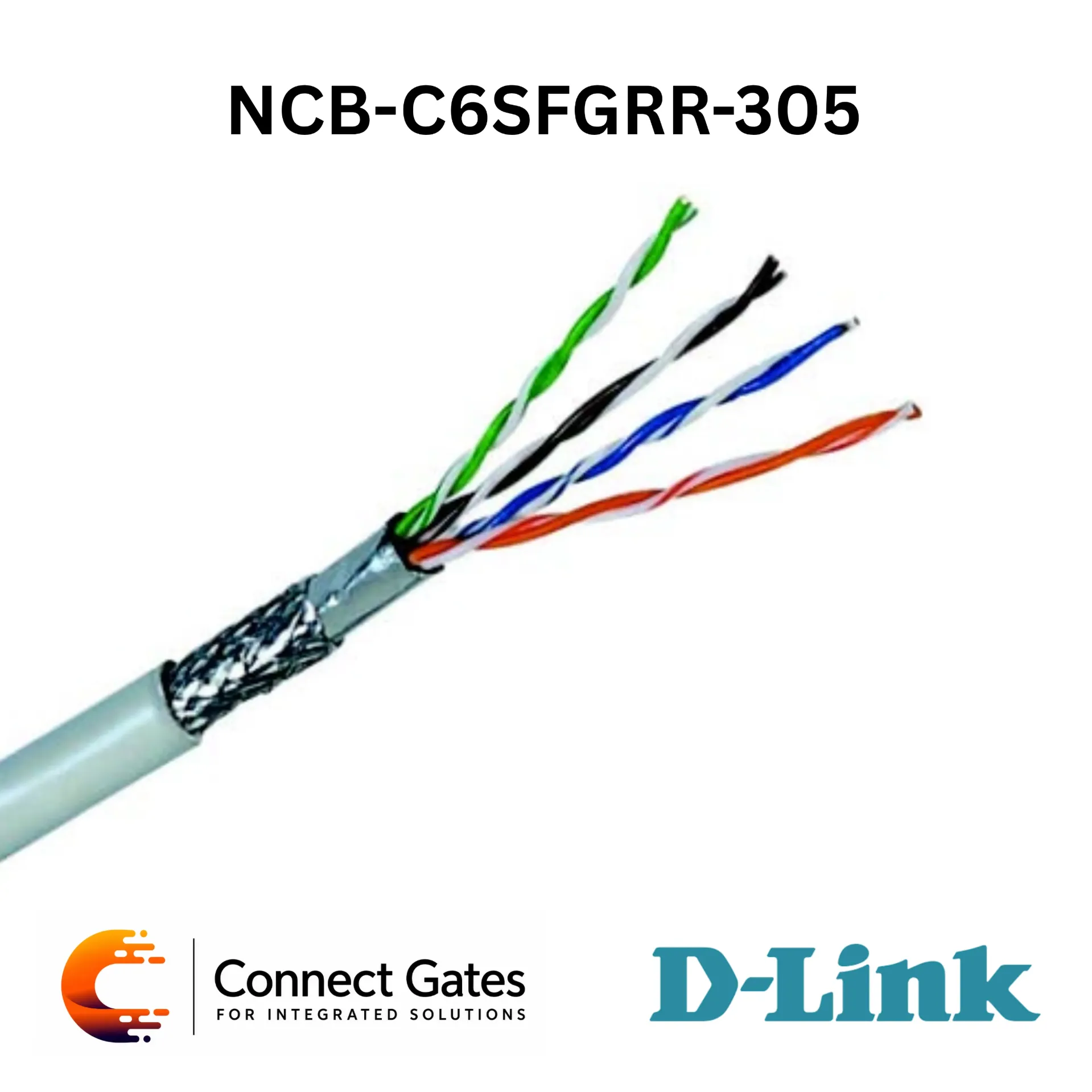 D-Link NCB-C6SFGRR-305 – Cat6 SF/UTP 23AWG Solid Bare Copper Cable Roll, 305m Grey
