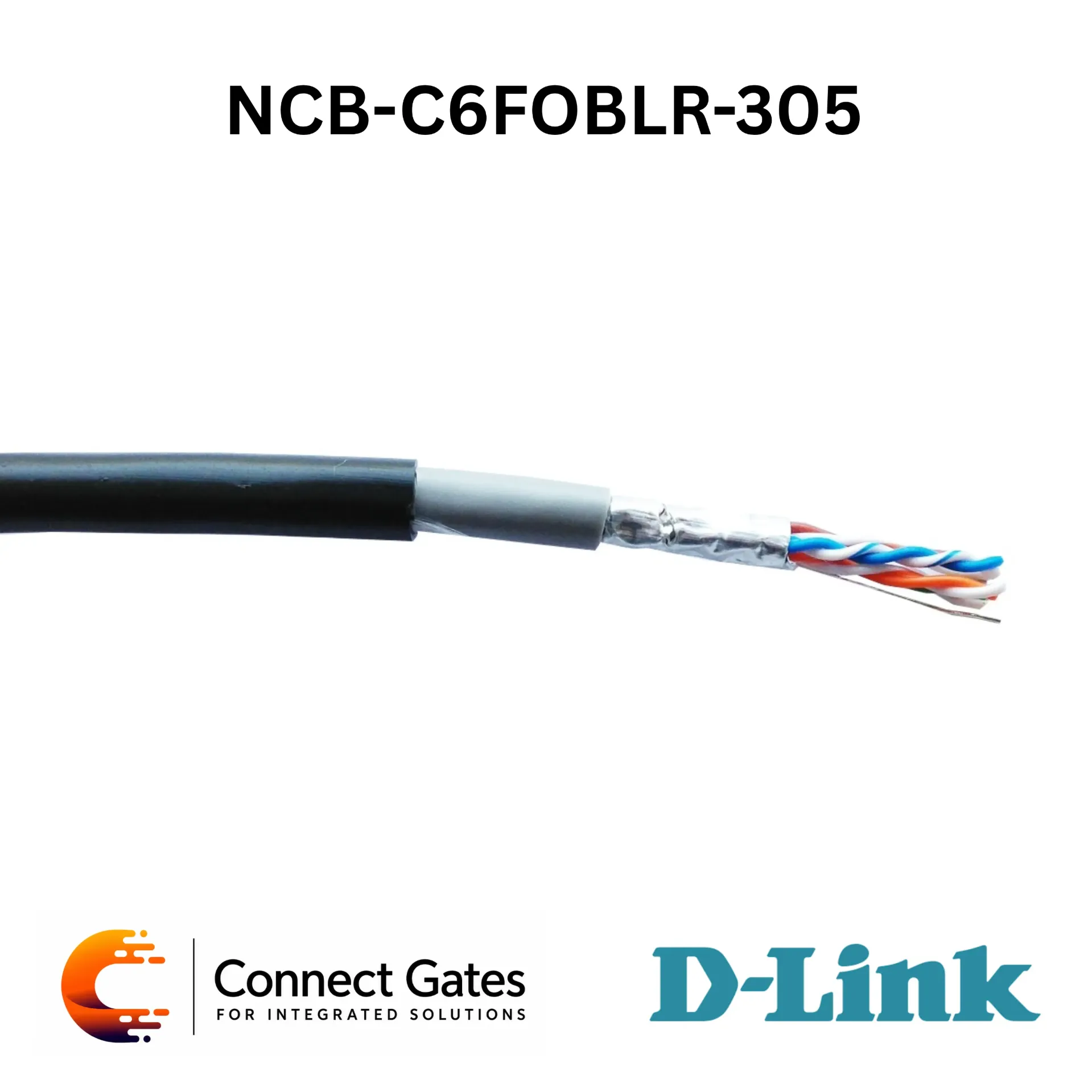 [NCB-C6FOBLR-305] D-Link NCB-C6FOBLR-305 – Cat6 FTP 23AWG Double Sheath Outdoor Cable Roll, 305m Black