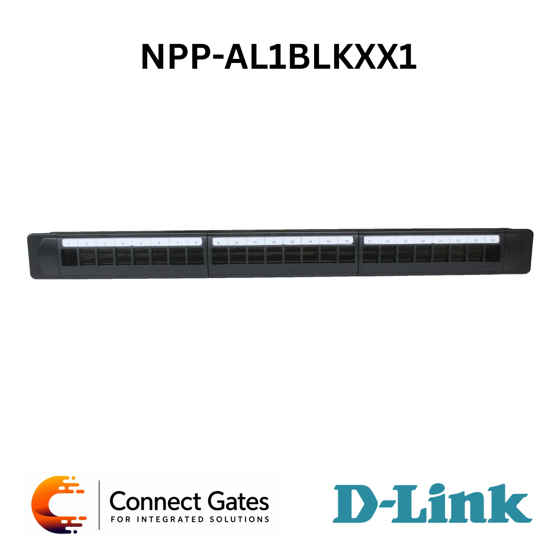 [NPP-AL1BLKXX1] D-Link NPP-AL1BLKXX1 – UTP Unloaded Patch Panel for Cat5E / Cat6 Keystone Jacks, Available in 24-Port 1U and 48-Port 2U