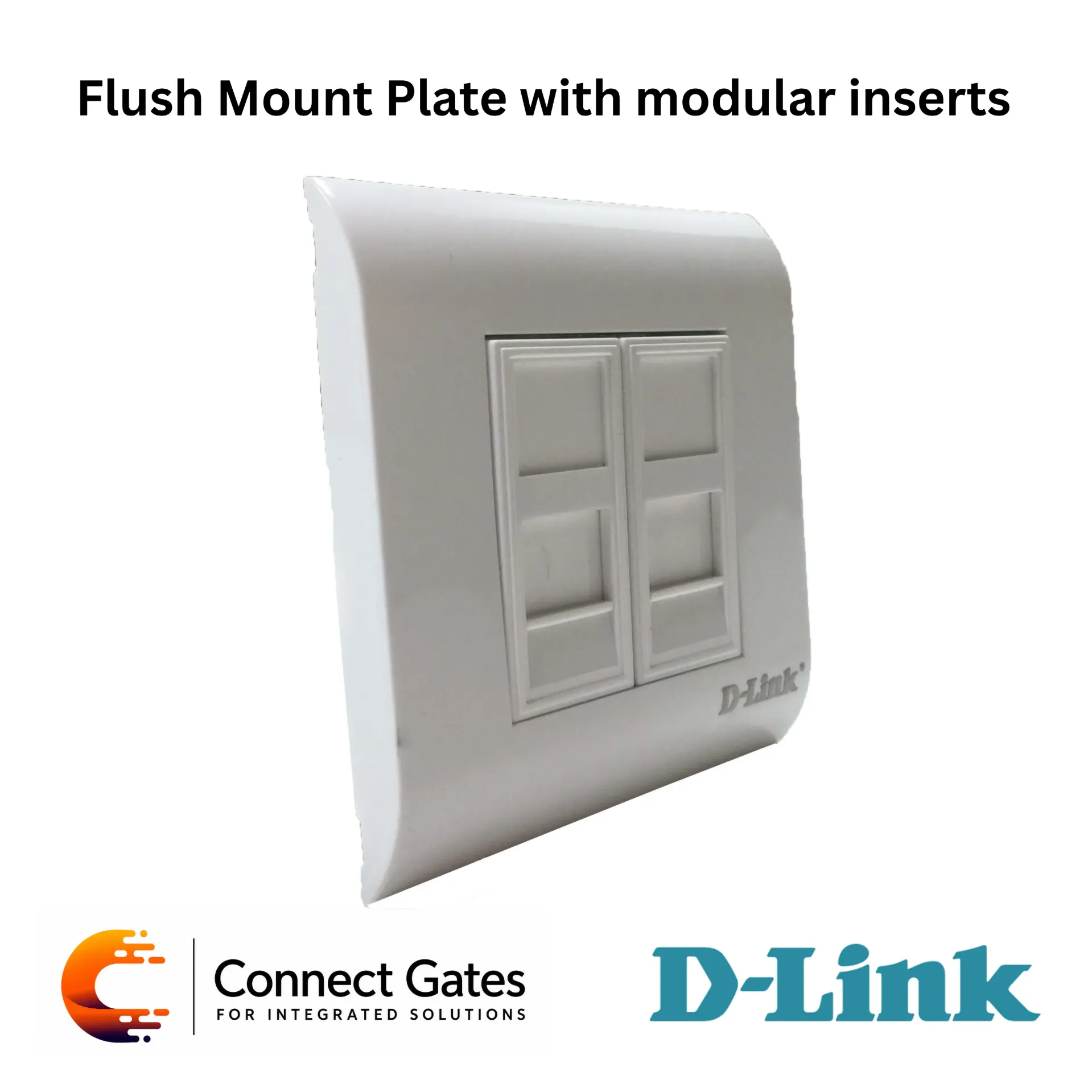D-Link French Faceplates & Back Boxes – Flush Mounted Faceplate Frame, Modular Inserts & Back Box for French Style Outlets