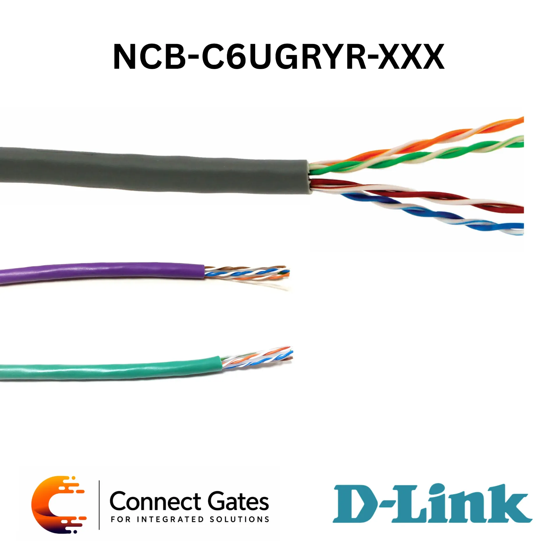 D-Link NCB-C6UGRYR-XXX – Cat6 UTP 23AWG Solid Bare Copper Cable Roll, Grey, Available in 305m / 500m