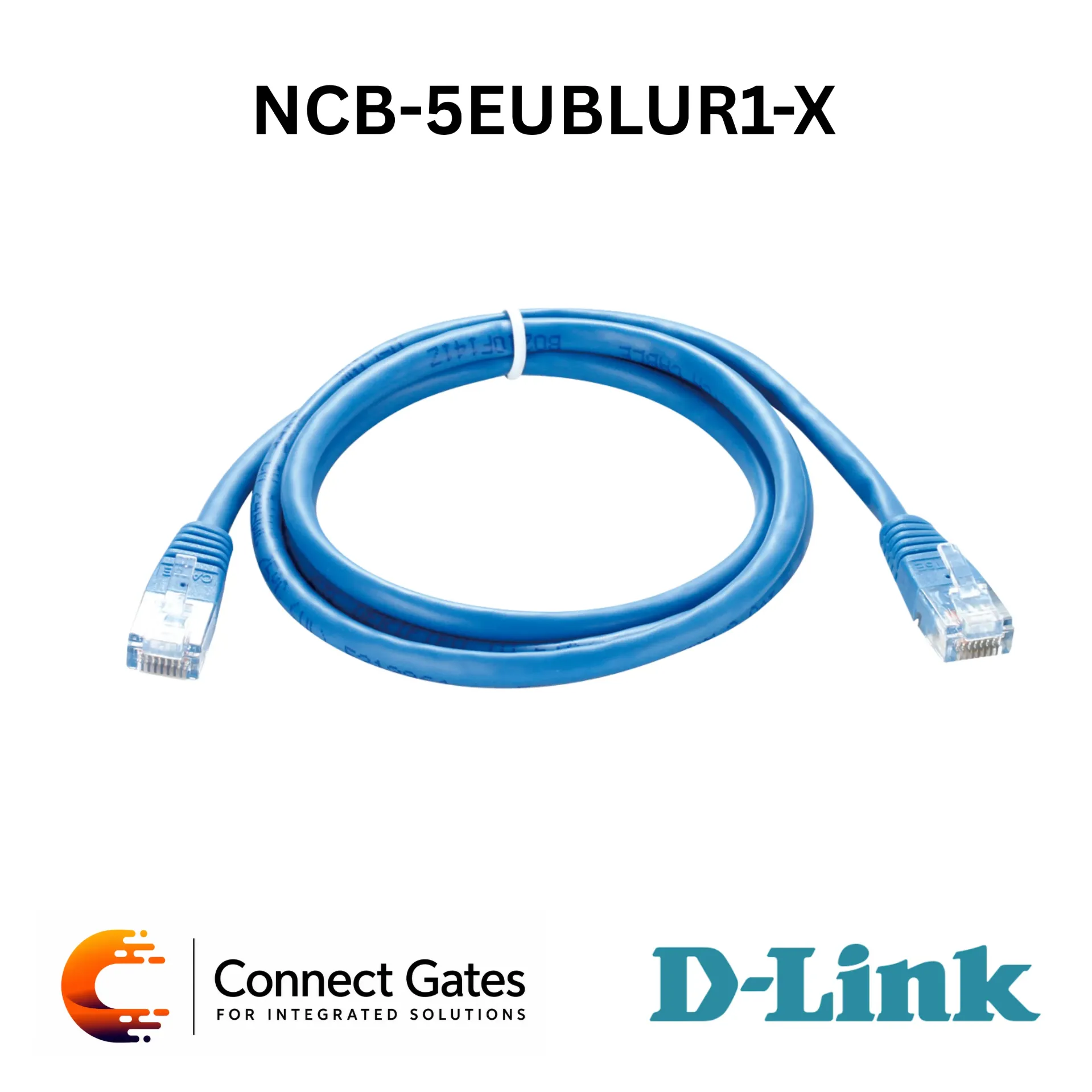 [NCB-5EUBLUR1-X] D-Link NCB-5EUBLUR1-X – Cat5E UTP 24AWG Round Patch Cord, Blue, Available in 0.5m / 1m / 2m / 3m / 5m / 10m / 15m