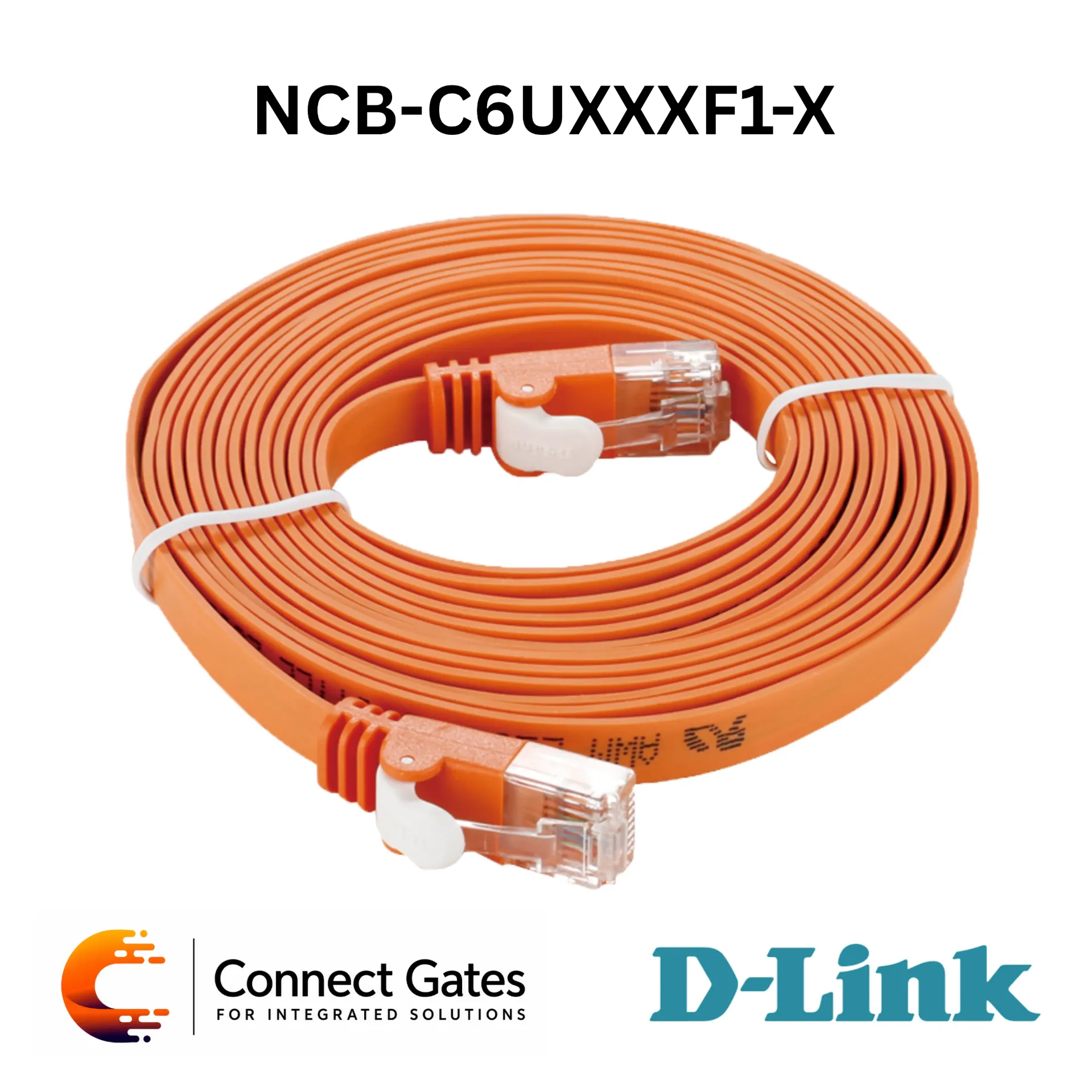 D-Link NCB-C6UXXXF1-X – Cat6 UTP Flat Patch Cord, Available in Multiple Colors & Lengths