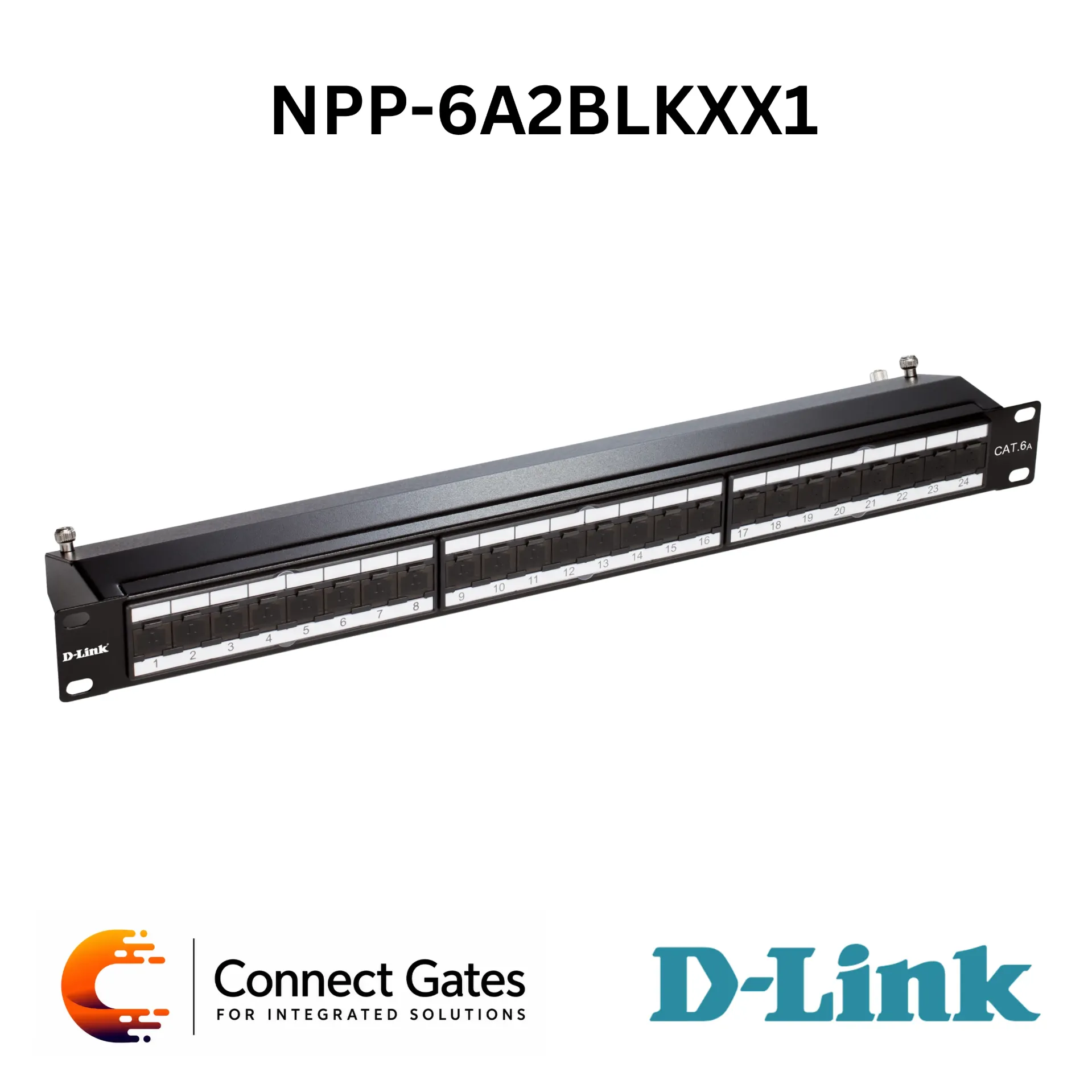 [NPP-6A2BLKXX1] D-Link NPP-6A2BLKXX1 – Cat6A STP Fully Loaded Patch Panel, Available in 24-Port 1U and 48-Port 2U