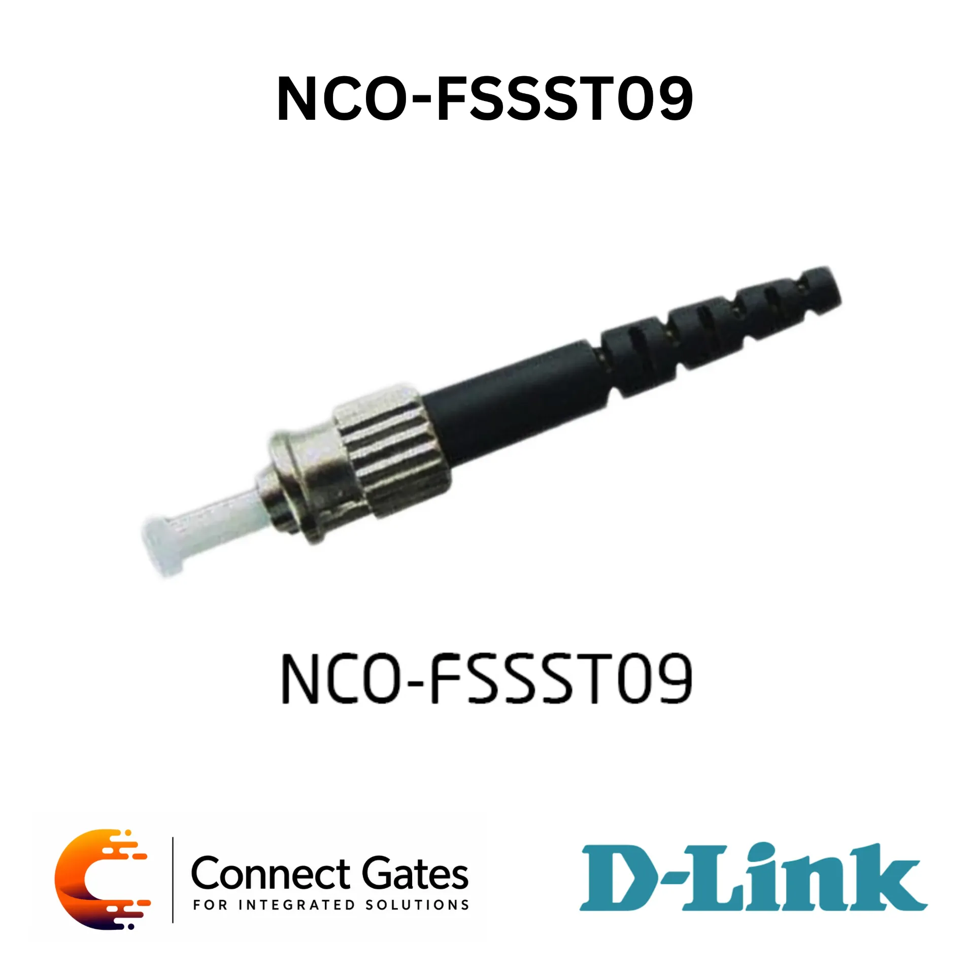 D-Link NCO-FSSST09 – ST Single Mode Fiber Optic Connector with 2.5mm Ceramic Ferrule, Nickel-Plated Brass Housing & 900µm / 3mm Boot