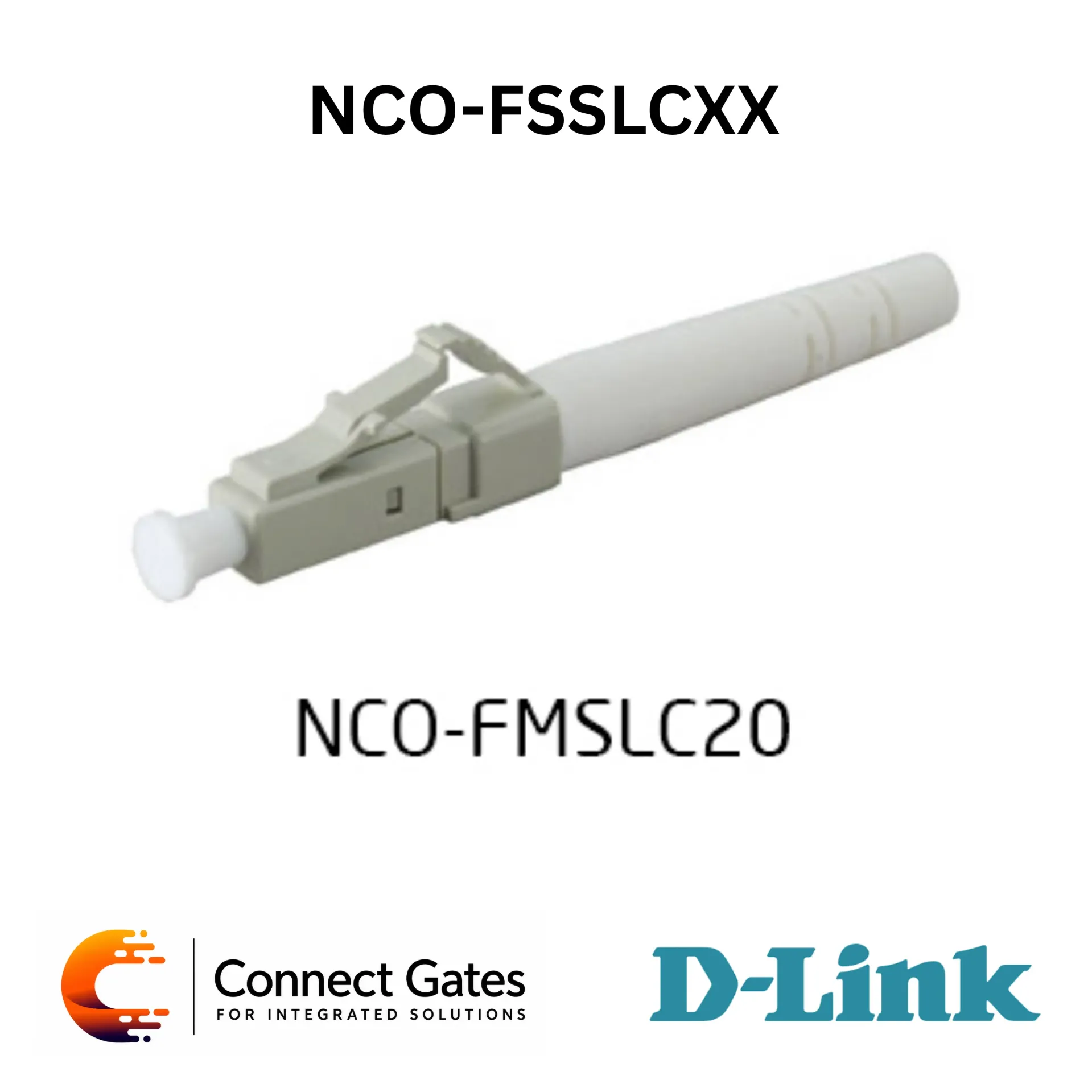D-Link NCO-FSSLCXX – LC Single Mode Fiber Optic Connector with 1.25mm Ceramic Ferrule, Polymer Housing & 900µm / 3mm Boot