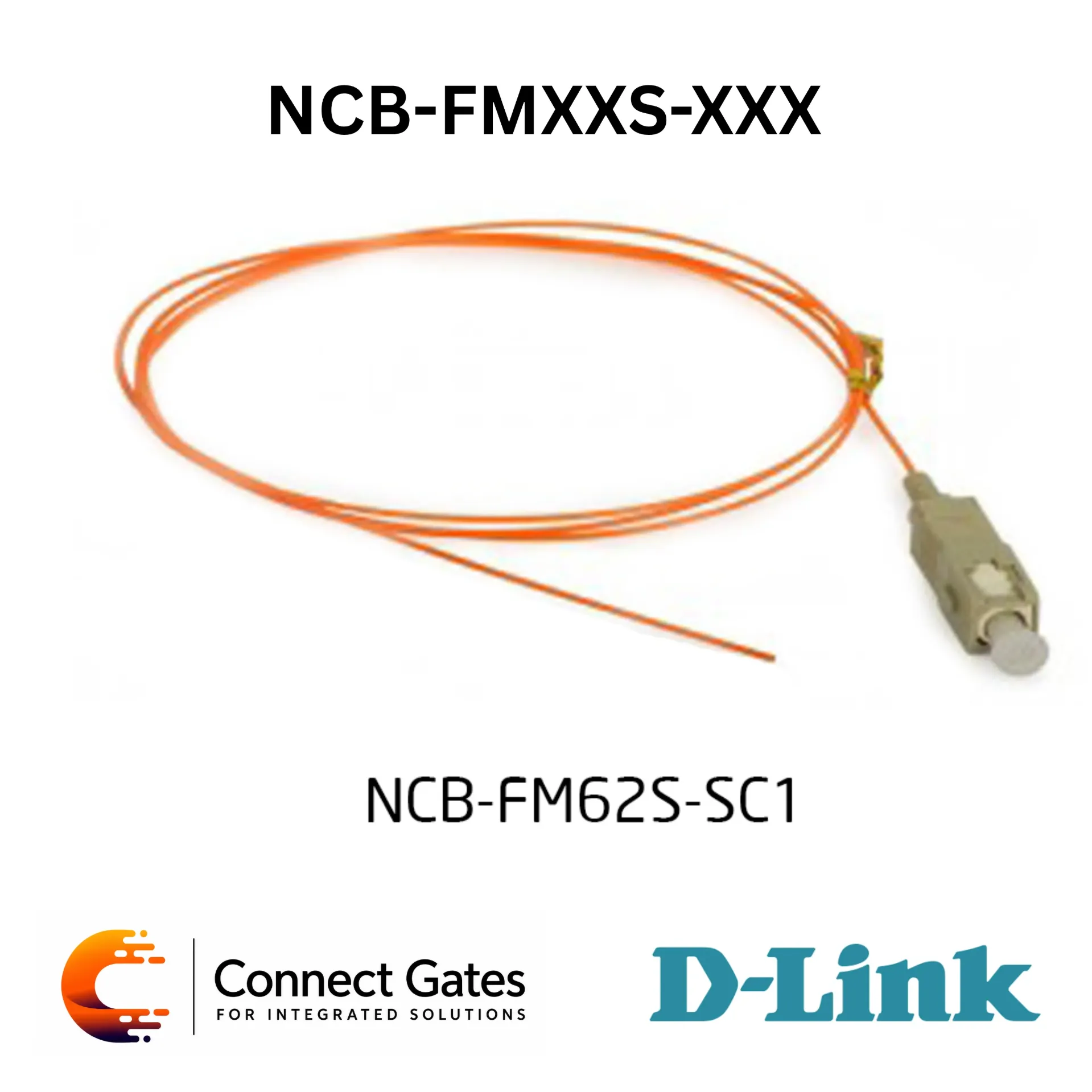 [NCB-FMXXS-XXX] D-Link NCB-FMXXS-XXX – Multimode Fiber Pigtail with SC/ST/FC/LC/MTRJ Connector Options, OM1/OM2/OM3 Fiber, PVC/LSZH Jacket & 1/2/3m Lengths