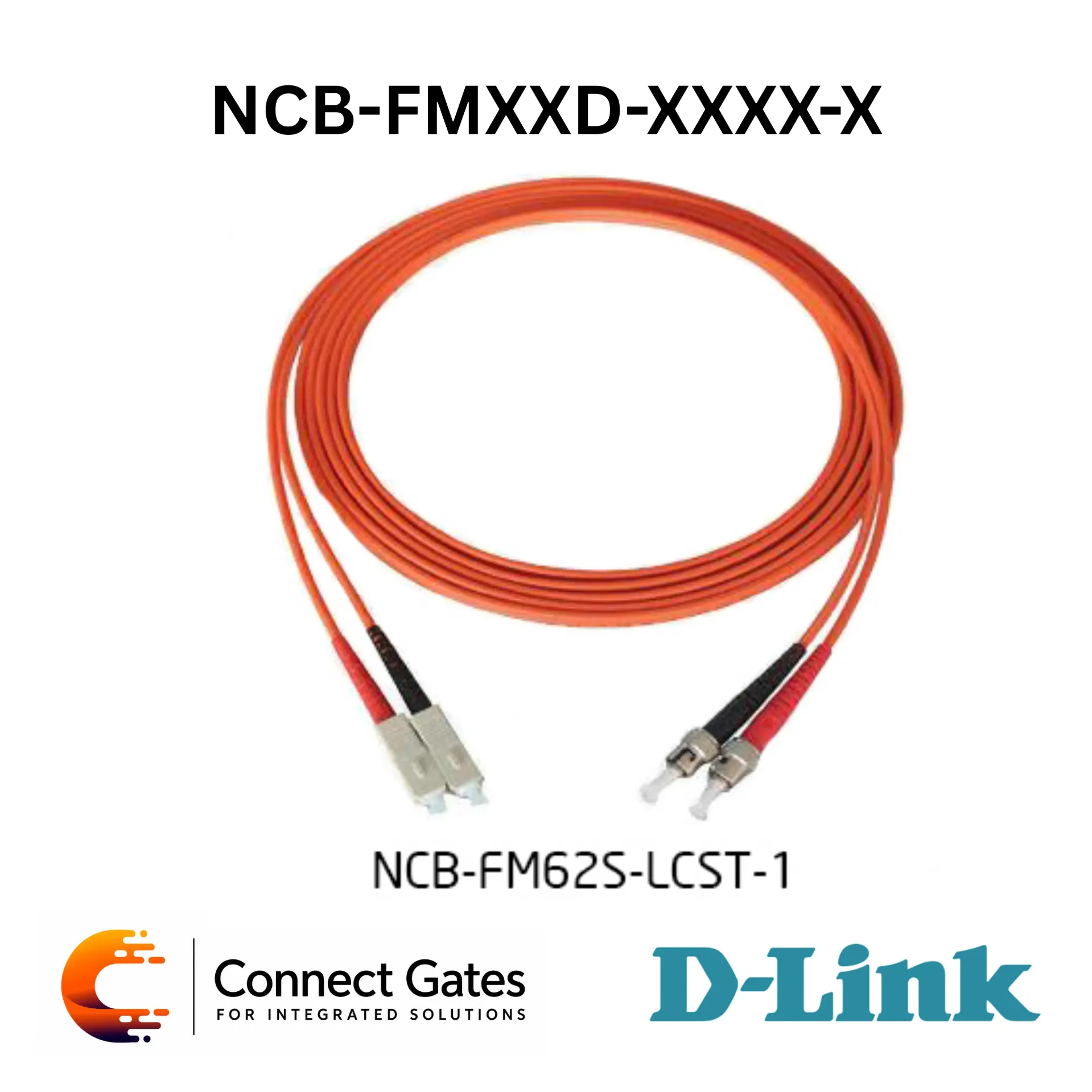 [NCB-FMXXD-XXXX-X] D-Link NCB-FMXXD-XXXX-X – Multimode Duplex Fiber Patch Cord with SC/ST/FC/LC/MTRJ Connector Options, OM1/OM2/OM3 Fiber, PVC/LSZH Jacket & 1/2/3m Lengths