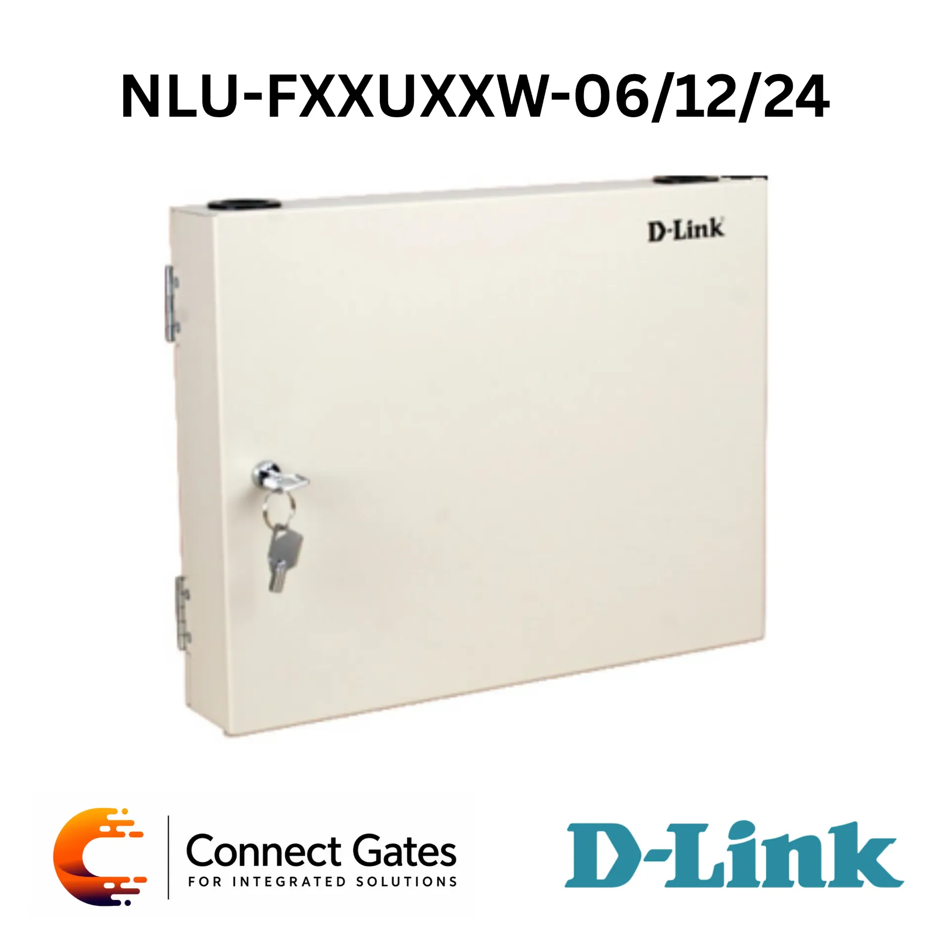 D-Link NLU-FXXUXXW-06/12/24 – Wall Mounted Fiber Panel with 6/12/24 Port Options, Unloaded Design, LC/SC/ST/FC Support & Front Door Access