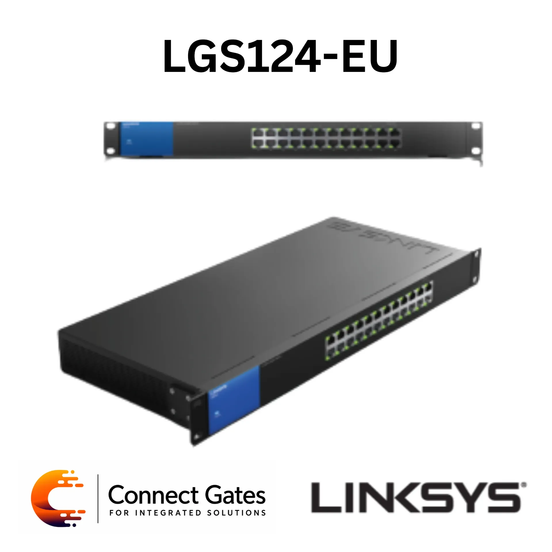 [LGS124-EU] Linksys LGS124-EU – 24-Port Business Gigabit Unmanaged Rackmount Switch with 48Gbps Non-Blocking Bandwidth, QoS, Metal Housing & Plug-and-Play Installation