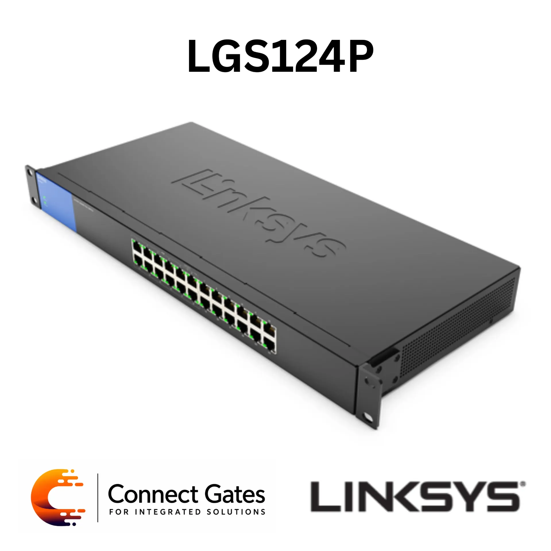 Linksys LGS124P – 24-Port Business Gigabit PoE+ Unmanaged Rackmount Switch with 12 PoE+ Ports, 120W PoE Budget & 48Gbps Non-Blocking Bandwidth