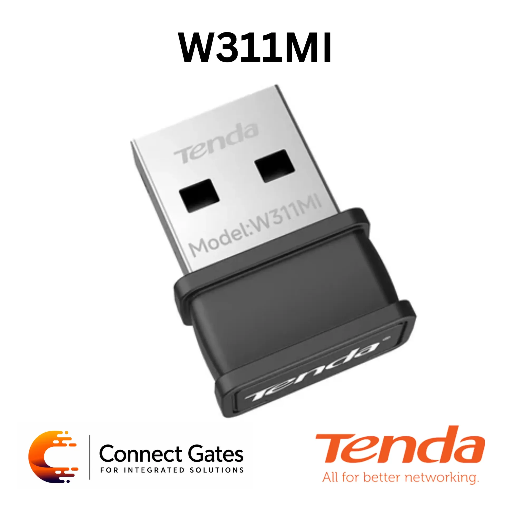 [W311MIV6] Tenda W311MI V6.0 – AX300 Wi-Fi 6 Wireless Nano USB Adapter with USB 2.0, 2.4GHz, 286Mbps & Plug-and-Play Auto Installation