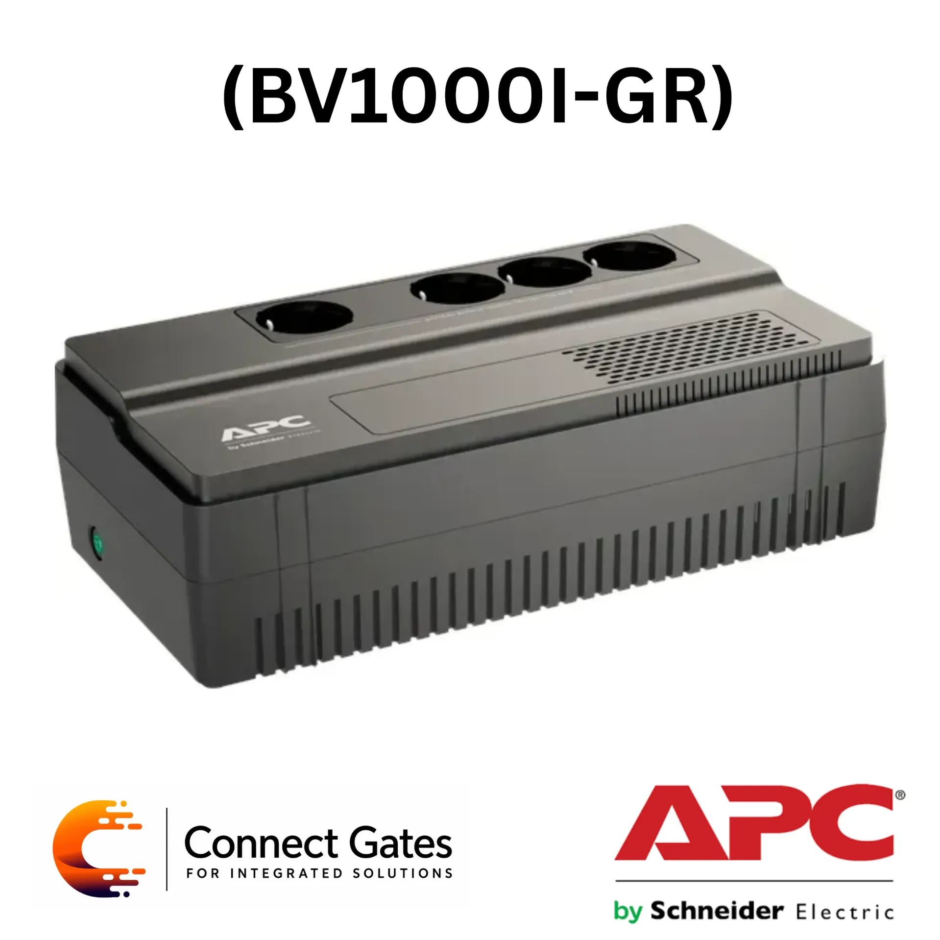 [BV1000I-GR] APC BV1000I-GR – Easy UPS 1000VA / 600W Floor & Wall Mount UPS with AVR & 4 Schuko Outlets