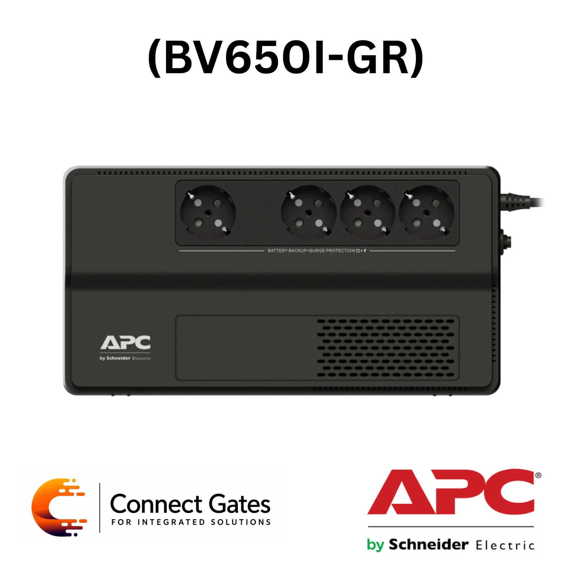 [BV650I-GR] APC BV650I-GR – Easy UPS 650VA / 375W Floor & Wall Mount UPS with AVR & 4 Schuko Outlets