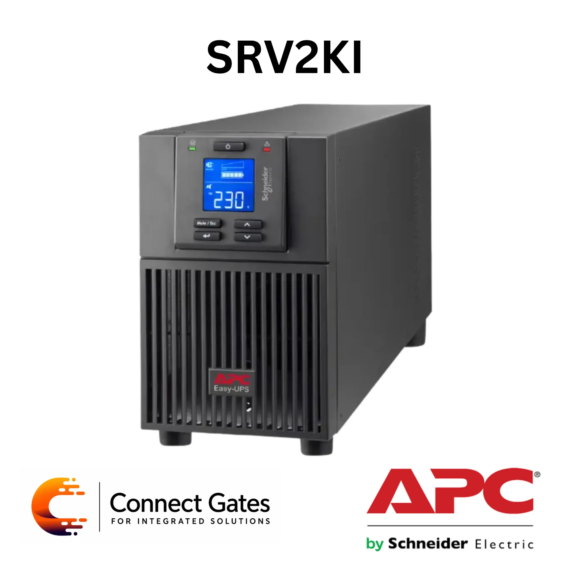 [SRV2KI] APC SRV2KI – Easy UPS On-Line 2000VA / 1600W Tower UPS with LCD & 4 IEC C13 Outlets