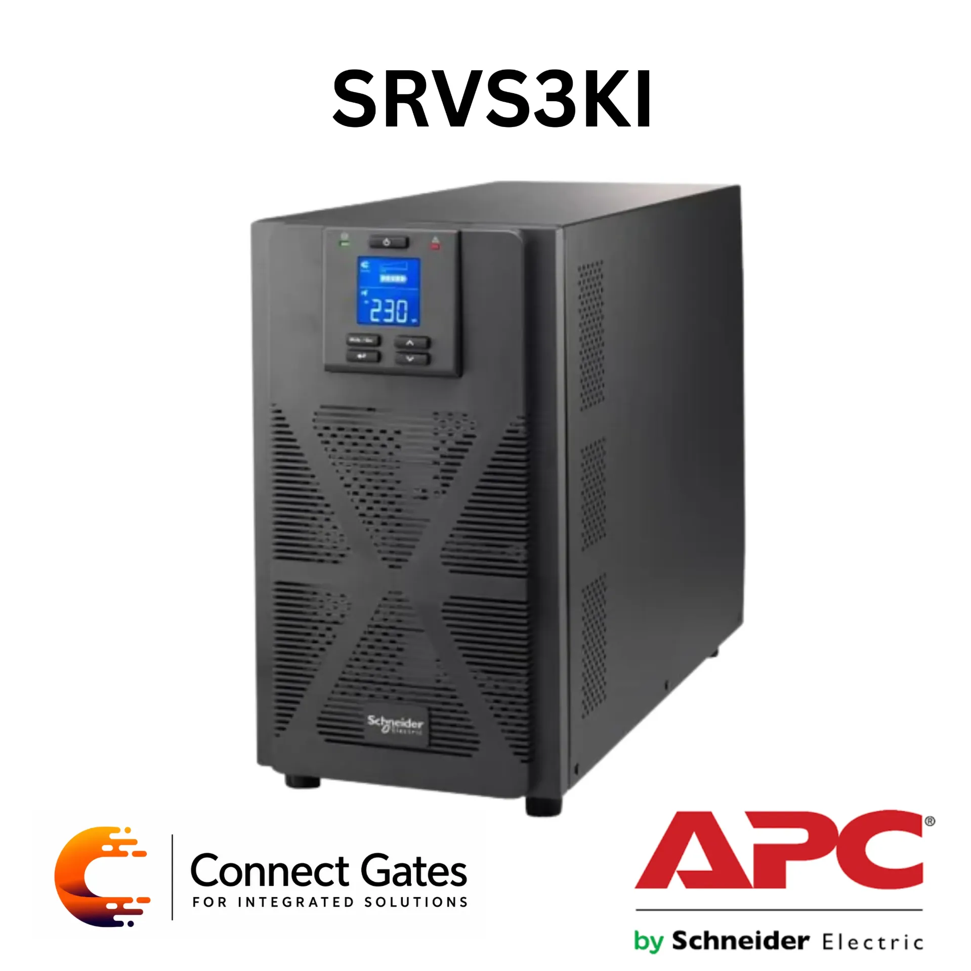APC SRVS3KI – Easy UPS 1Ph On-Line 3000VA / 2400W Tower UPS with LCD