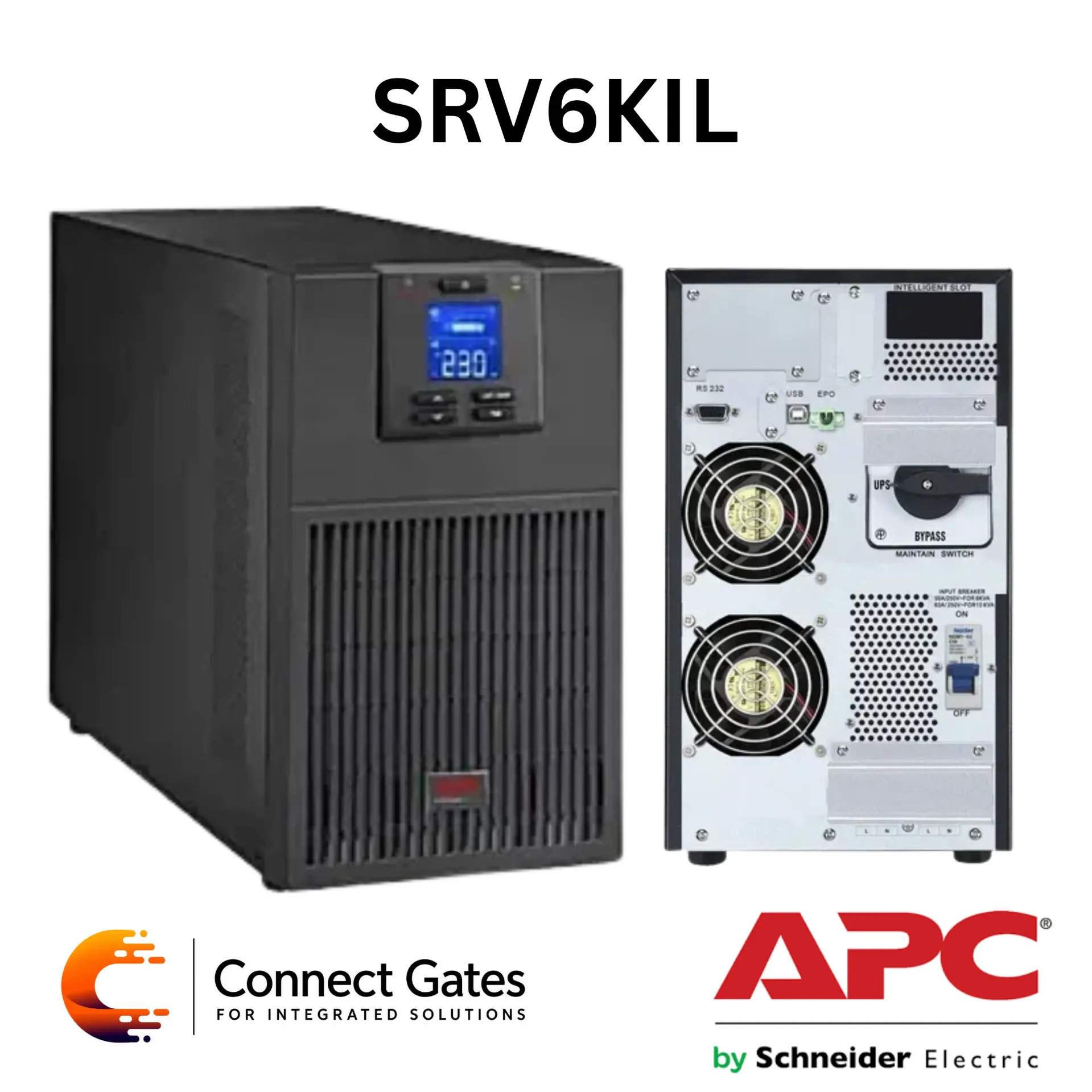 APC SRV6KIL – Easy UPS On-Line 6kVA / 6kW Tower UPS with LCD, Intelligent Card Slot & Extended Runtime Support
