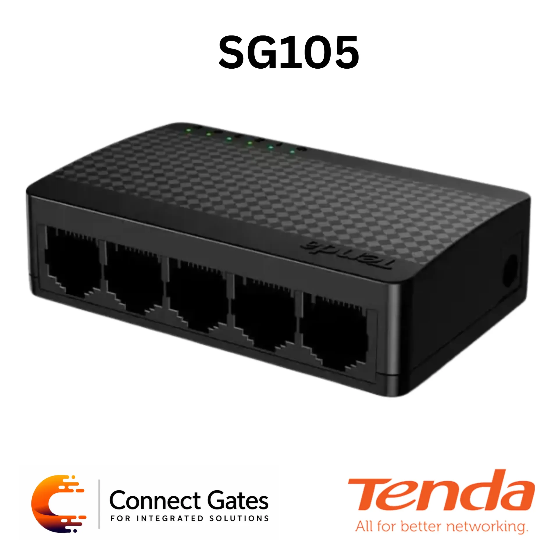 Tenda SG105 – 5-Port Gigabit Ethernet Switch with Plug-and-Play, Wall-Mount Design & Plastic Shell