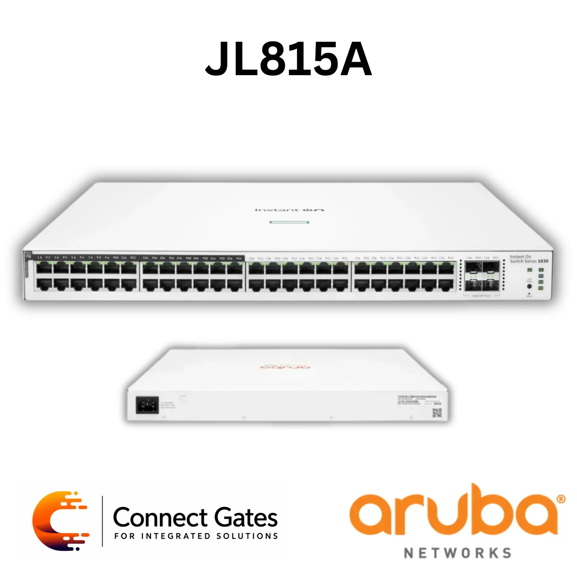 [JL815A] Aruba Instant On JL815A – 1830 48-Port Gigabit Smart Managed PoE Switch with 24 PoE Ports, 4 SFP Uplinks & 370W PoE Budget