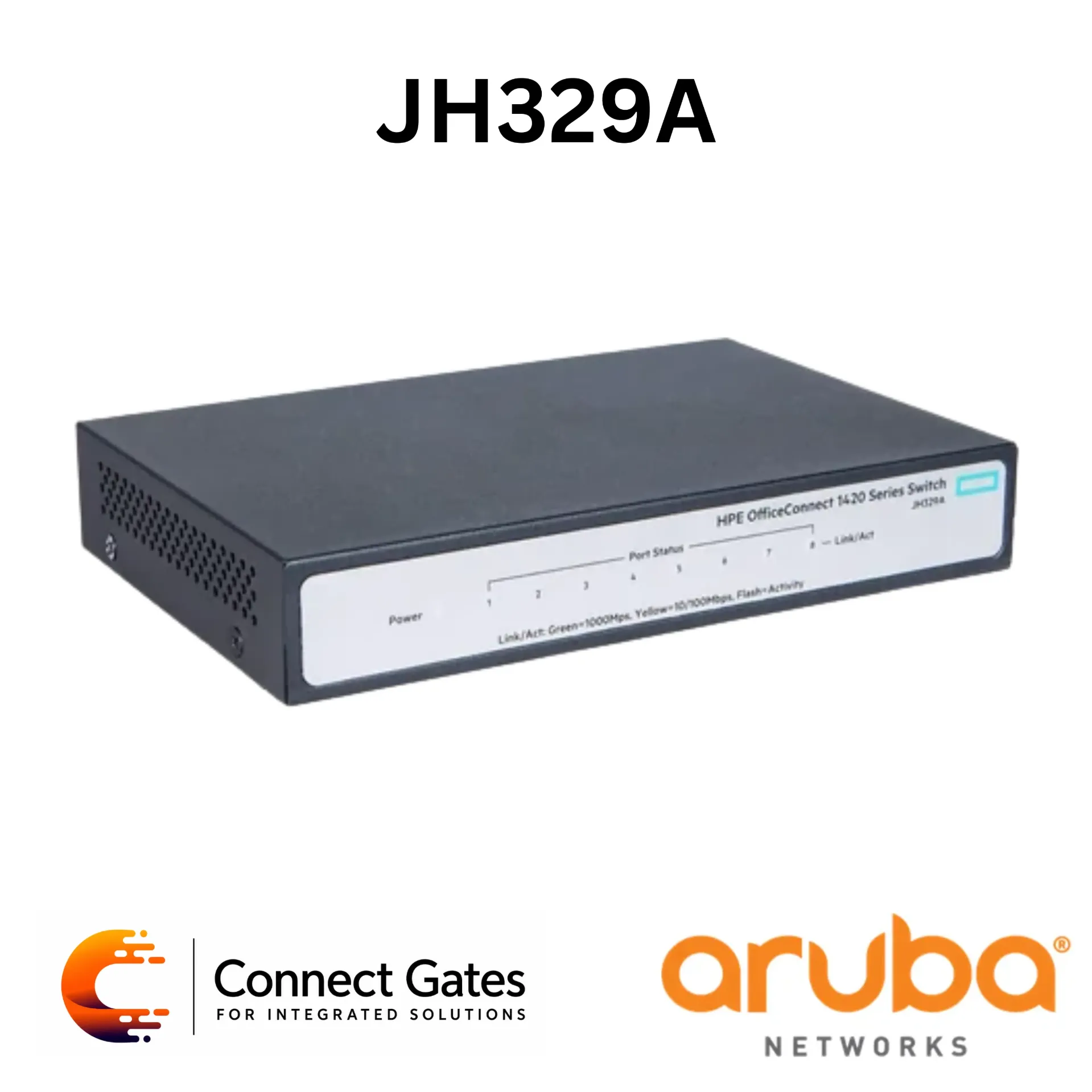 [JH329A] HPE OfficeConnect JH329A – 1420 8-Port Gigabit Unmanaged Desktop Switch