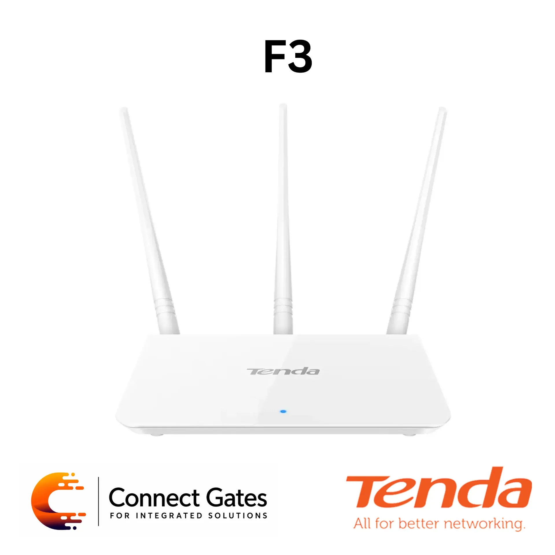 [F3] Tenda F3 – Wireless N300 Router with 3 External Antennas, 300Mbps Wi-Fi, 4 Working Modes & Easy Setup