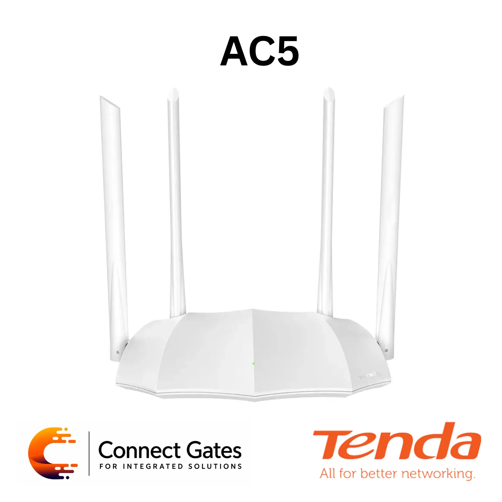[AC5] Tenda AC5 – AC1200 Dual-Band Wi-Fi Router with 1167Mbps Speed, 4 × 6dBi Antennas, IPv6 & Tenda WiFi App