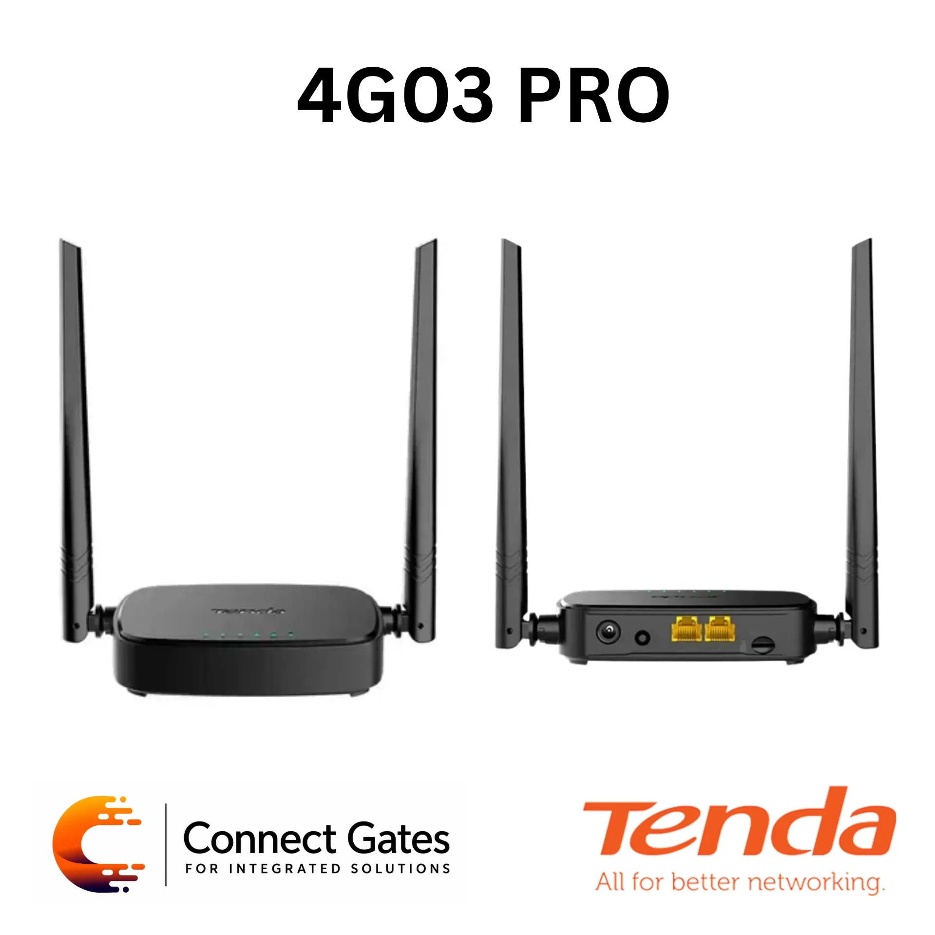 [4G03 Pro] Tenda 4G03 Pro – N300 Wi-Fi 4G LTE Router with Nano SIM Slot, 150Mbps 4G Speed, 300Mbps Wi-Fi & Failover Backup