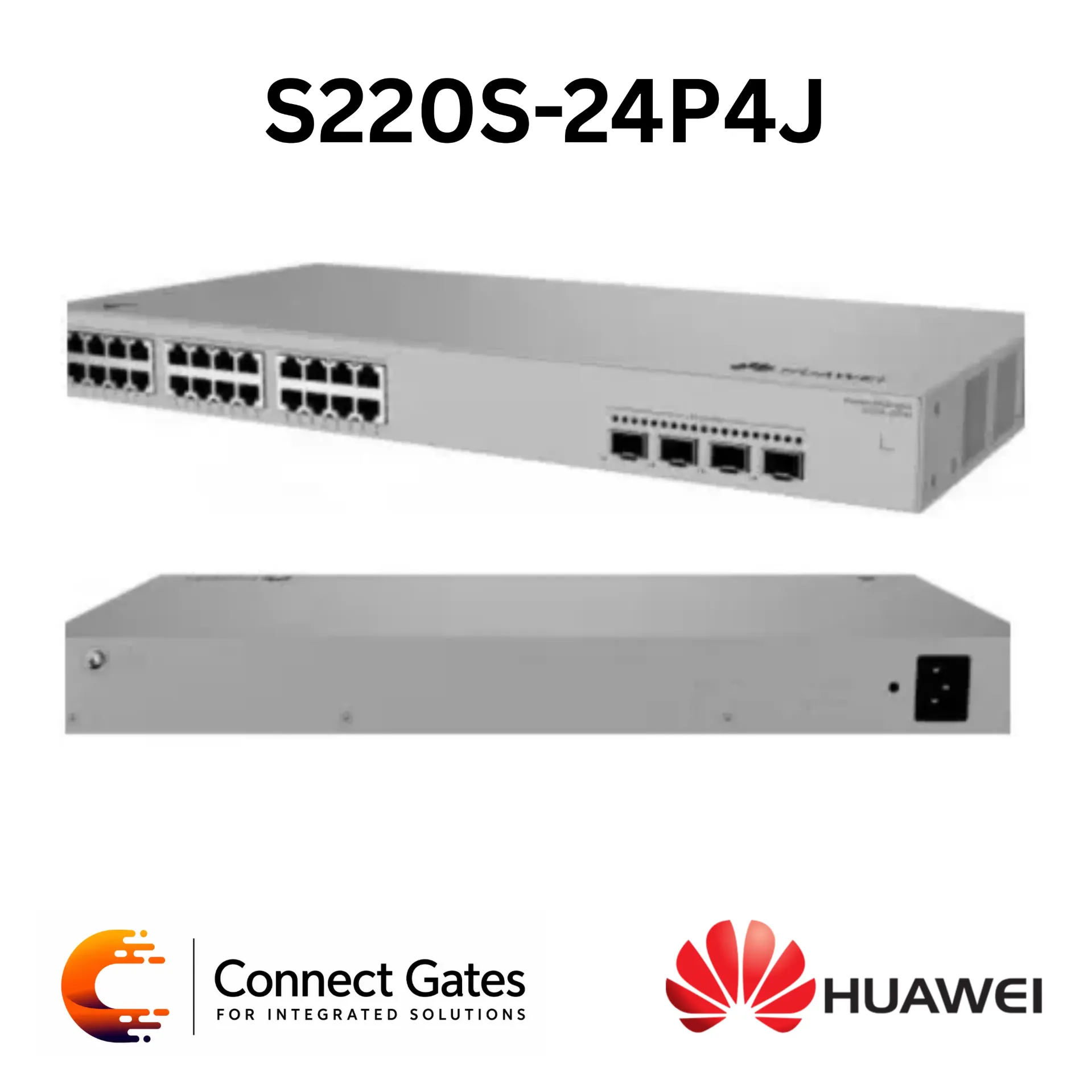 [S220S-24P4J] Huawei eKitEngine S220S-24P4J – 24-Port Gigabit PoE+ Managed Switch with 4 × 2.5GE SFP Uplinks