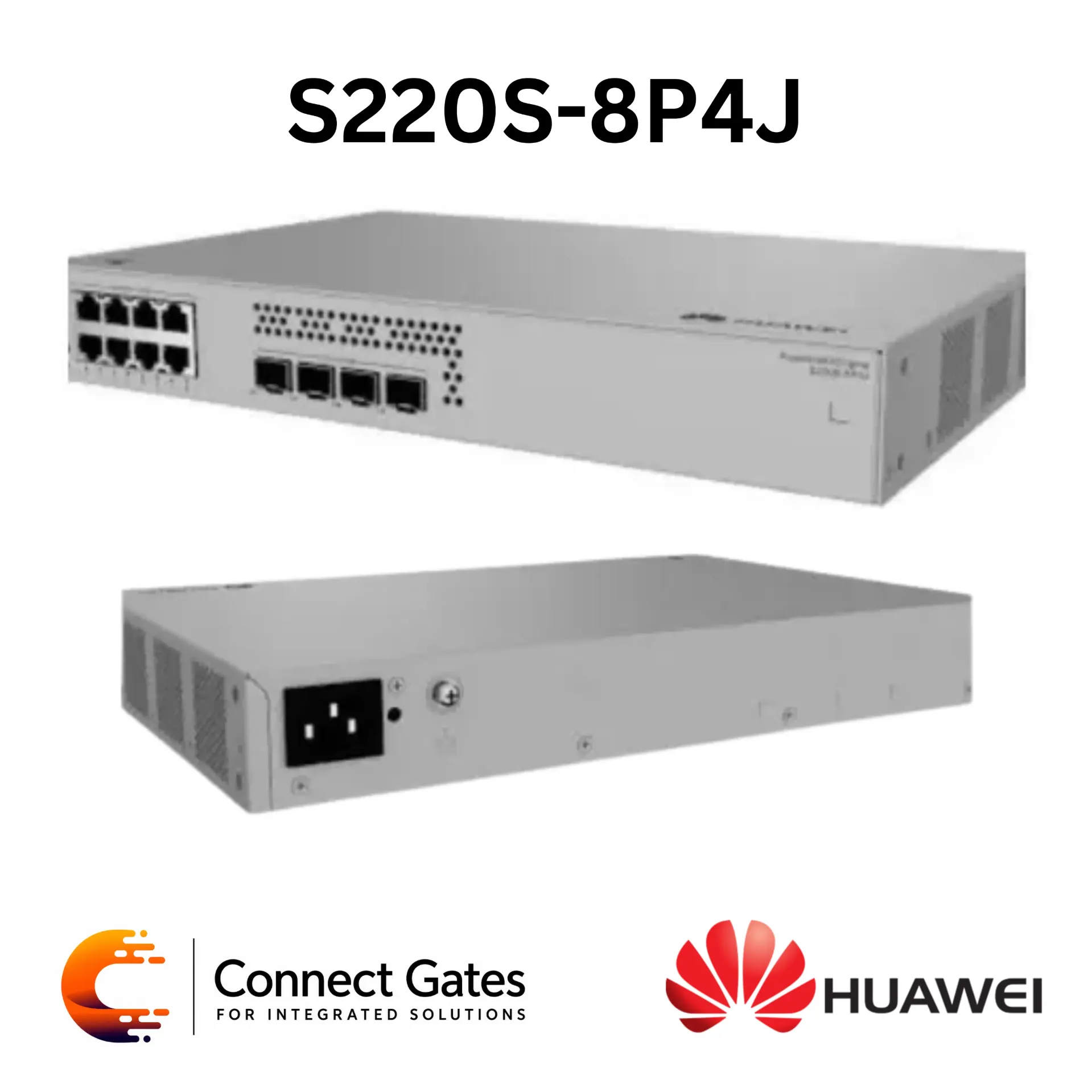 [S220S-8P4J] Huawei eKitEngine S220S-8P4J – 8-Port Gigabit PoE+ Managed Switch with 4 × 2.5GE SFP Uplinks