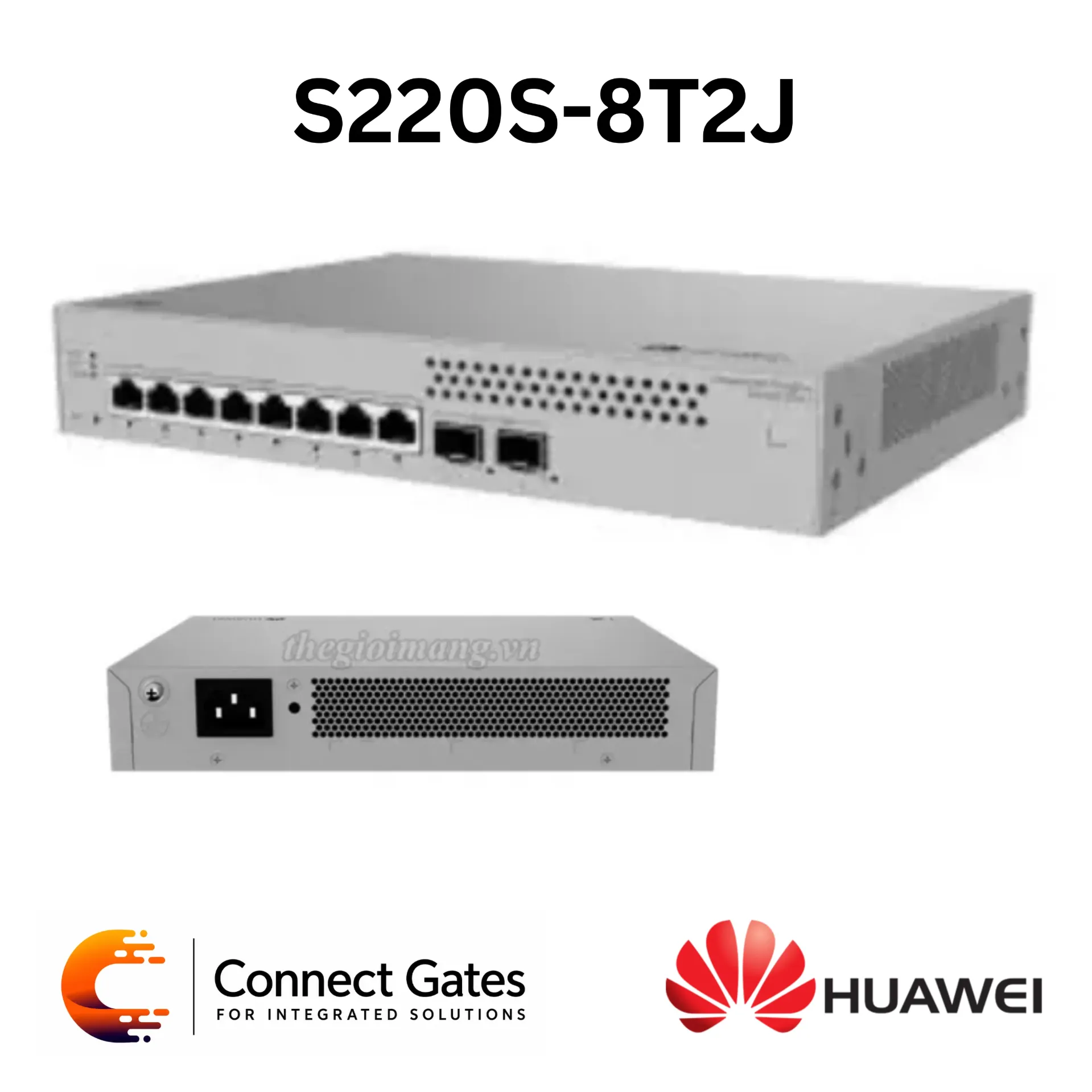 [S220S-8T2J] Huawei eKitEngine S220S-8T2J – 8-Port Gigabit Layer 2 Managed Switch with 2 × 2.5GE SFP Uplinks